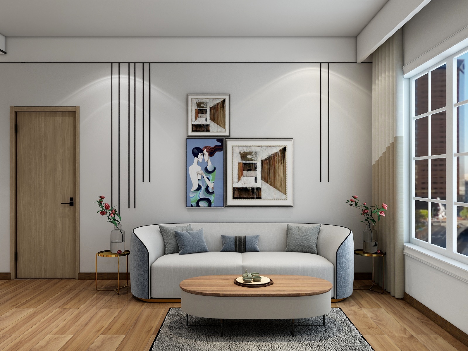 郑福连-65方现代一居装修效果图