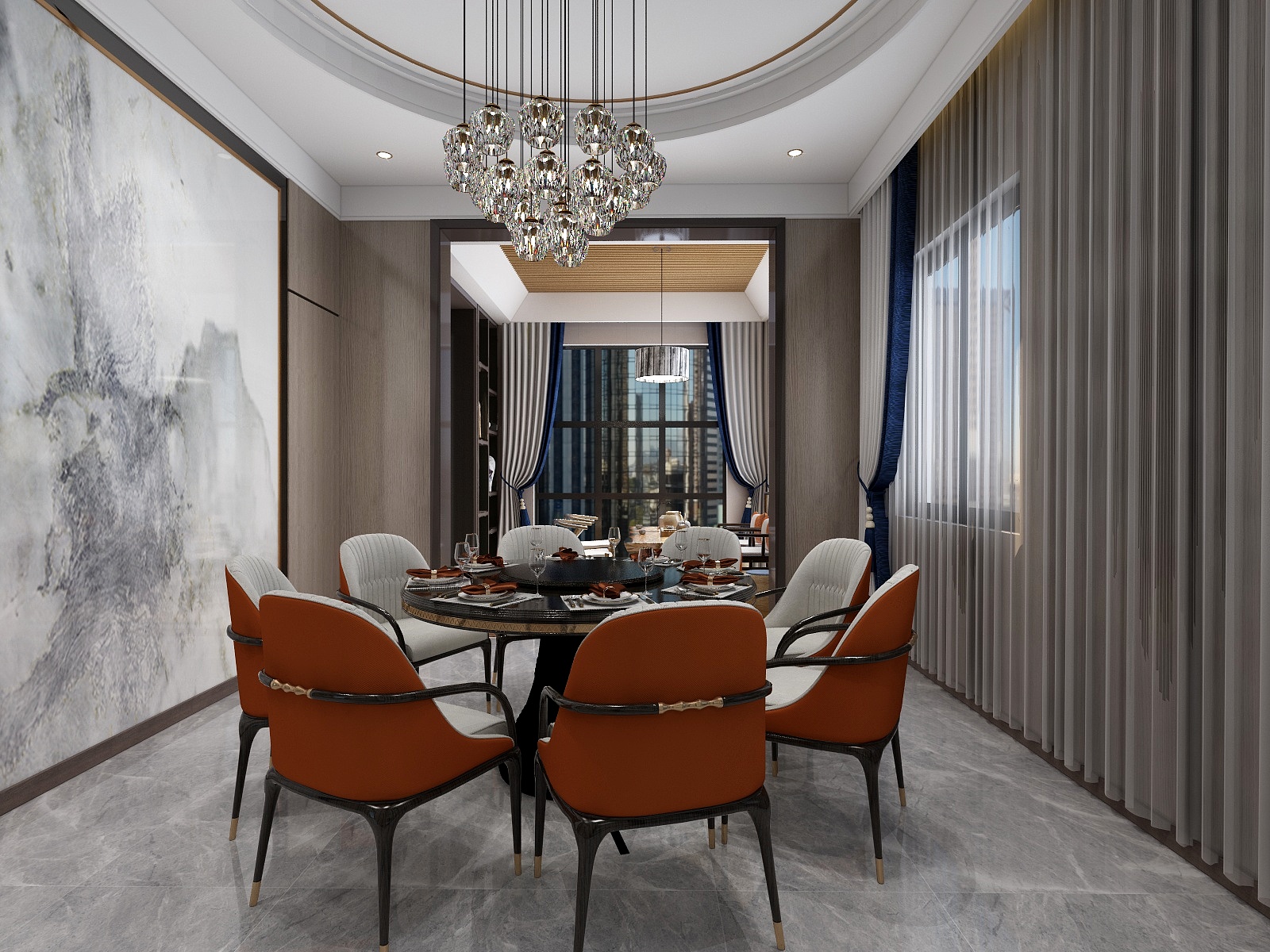 张福梅-现代风格||山与湖别墅装修效果图