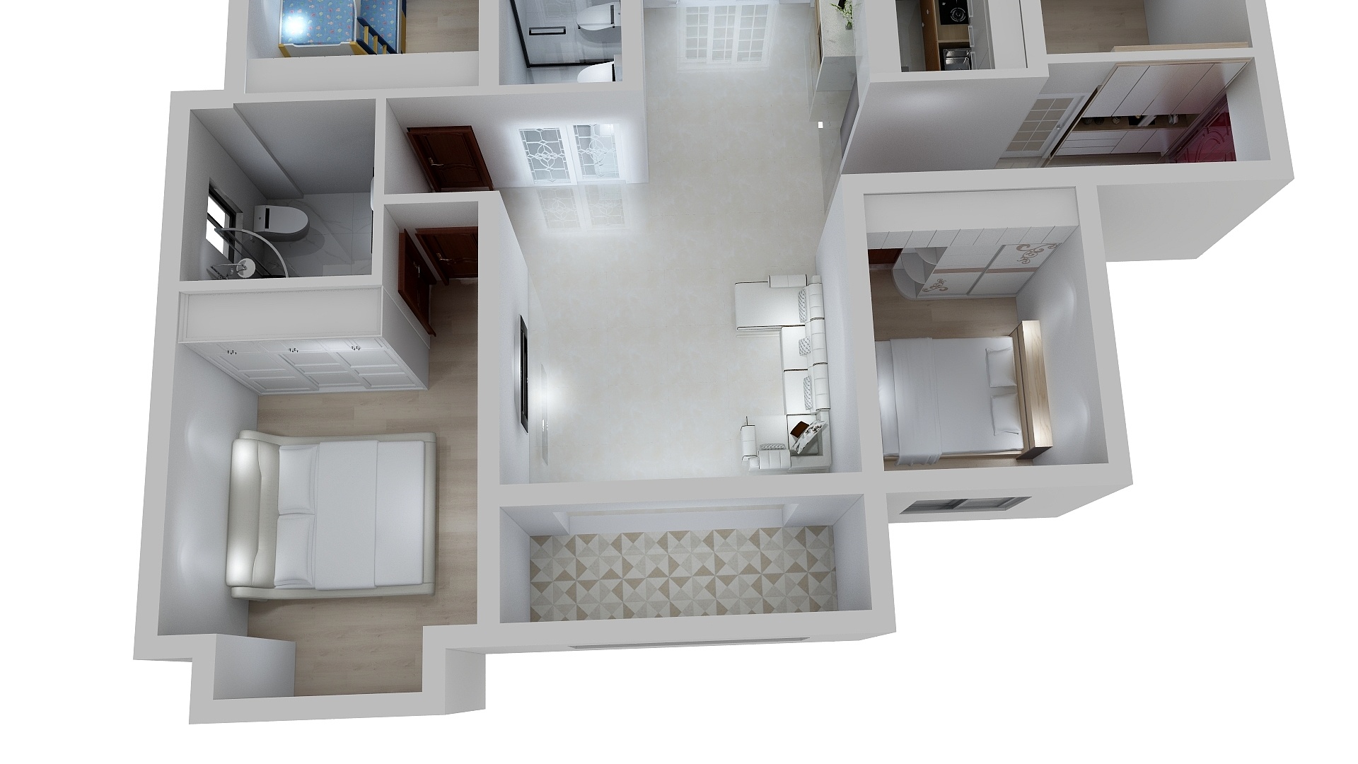 大VDVD-自设计白金汉宫117.68㎡1-01户型-装修设计方案