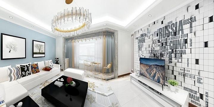 西安高泰建材有限公司轻舟装饰-榆林-鑫苑小区现代风格-装修设计方案