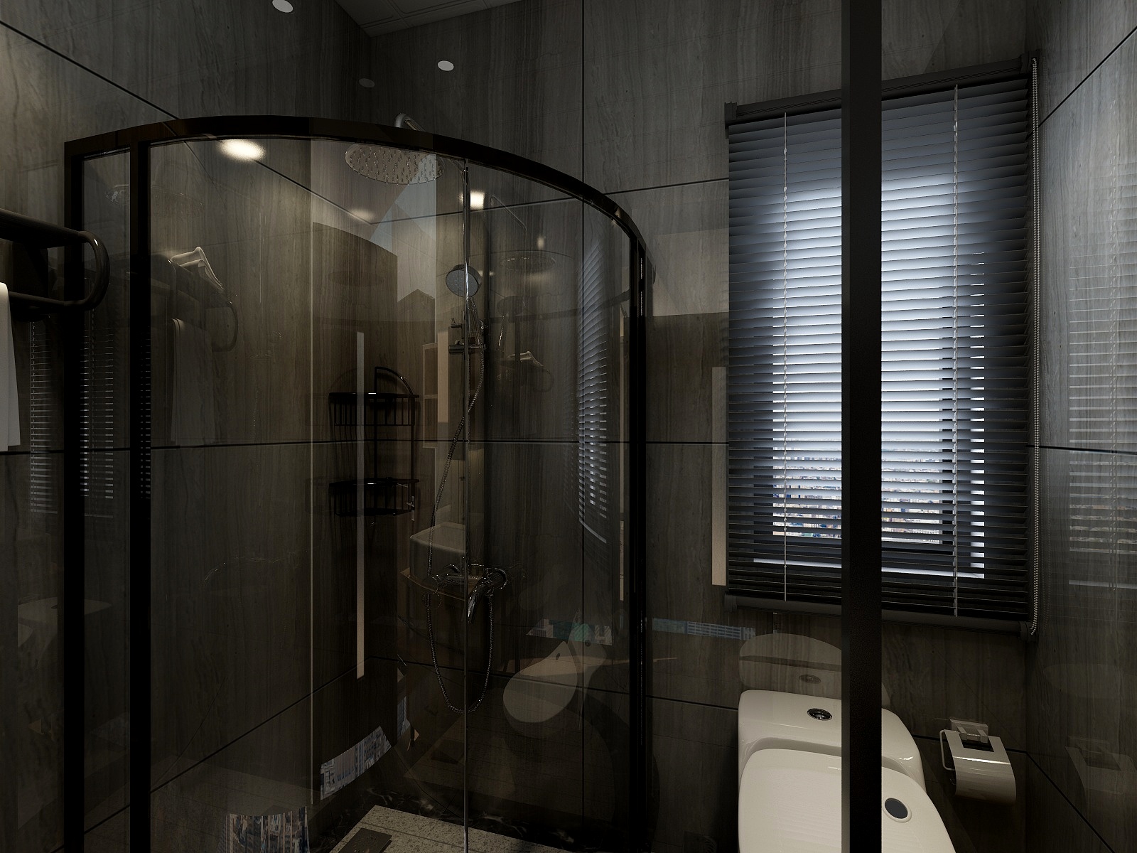 李青越-115方新中式三居一层卫生间装修效果图第2张