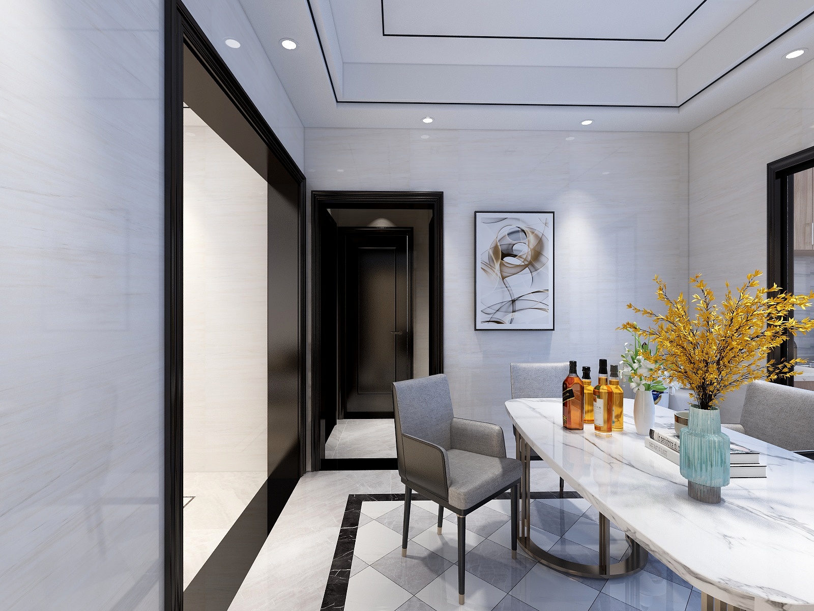 刘安明-84方新中式两居装修效果图