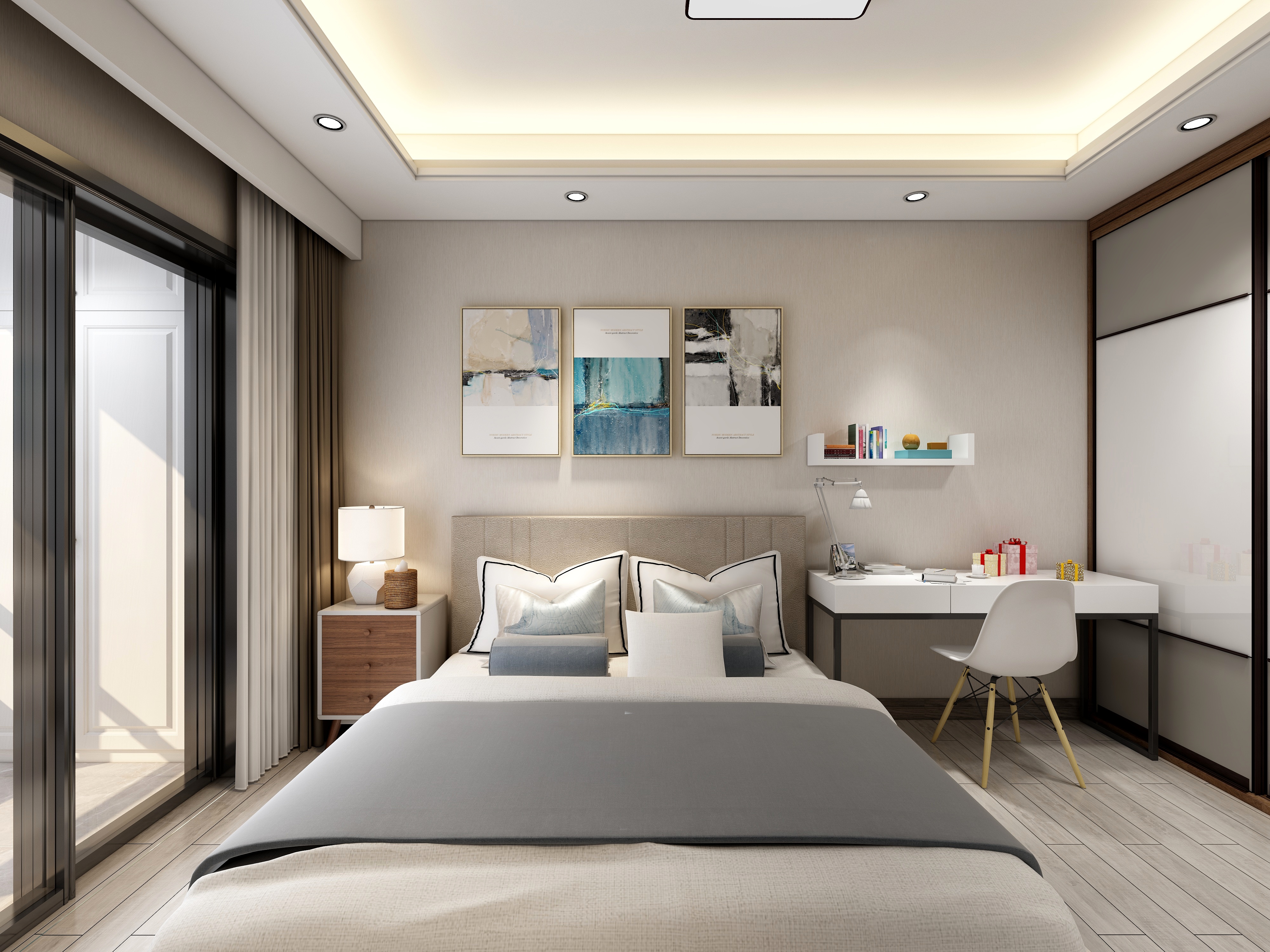 李青越-《三室现代简约-鼎一》一层儿童房装修效果图第3张