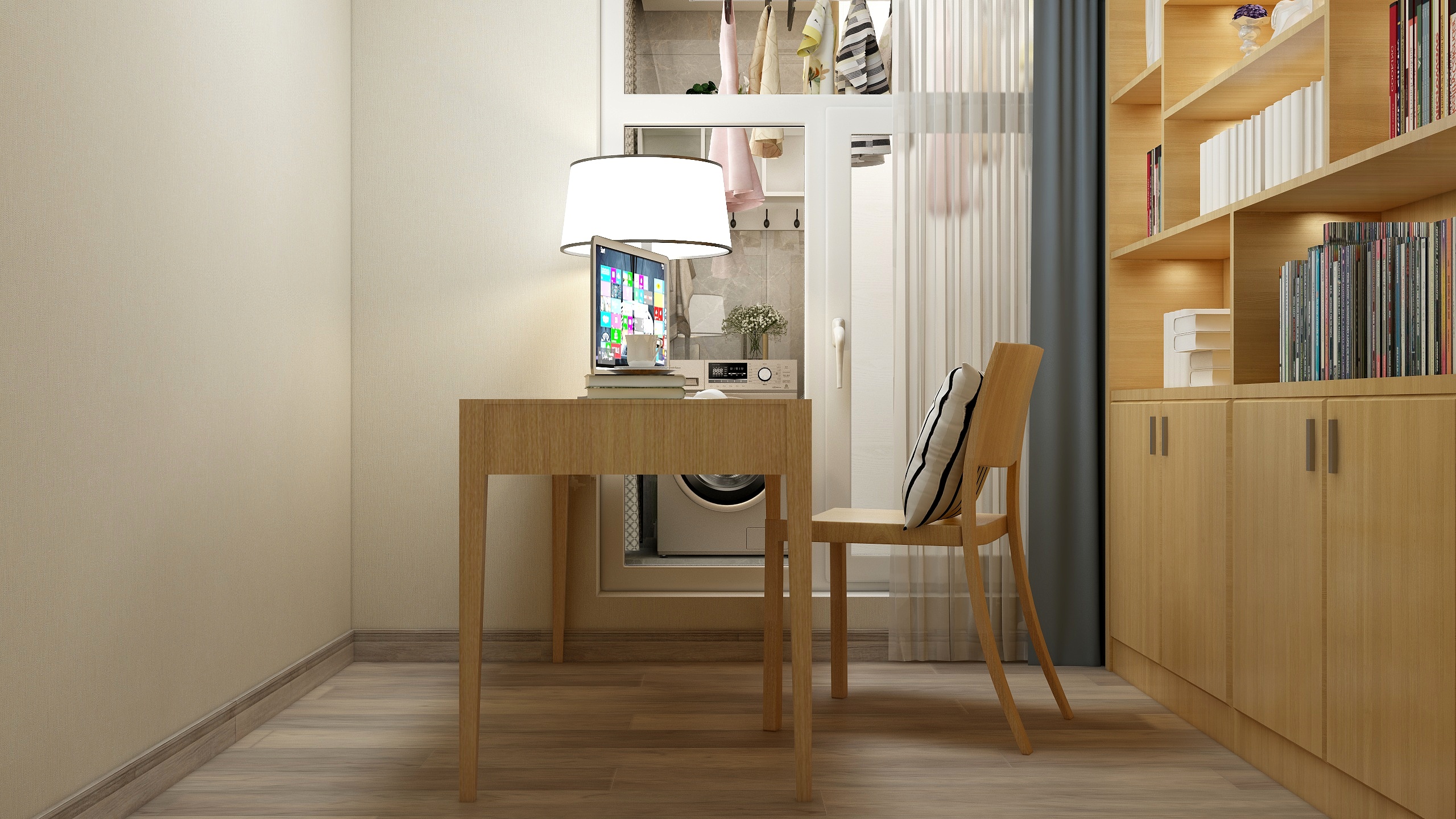 装修设计陈先生-《稻香》现代简约（时尚轻奢）一层书房装修效果图第2张