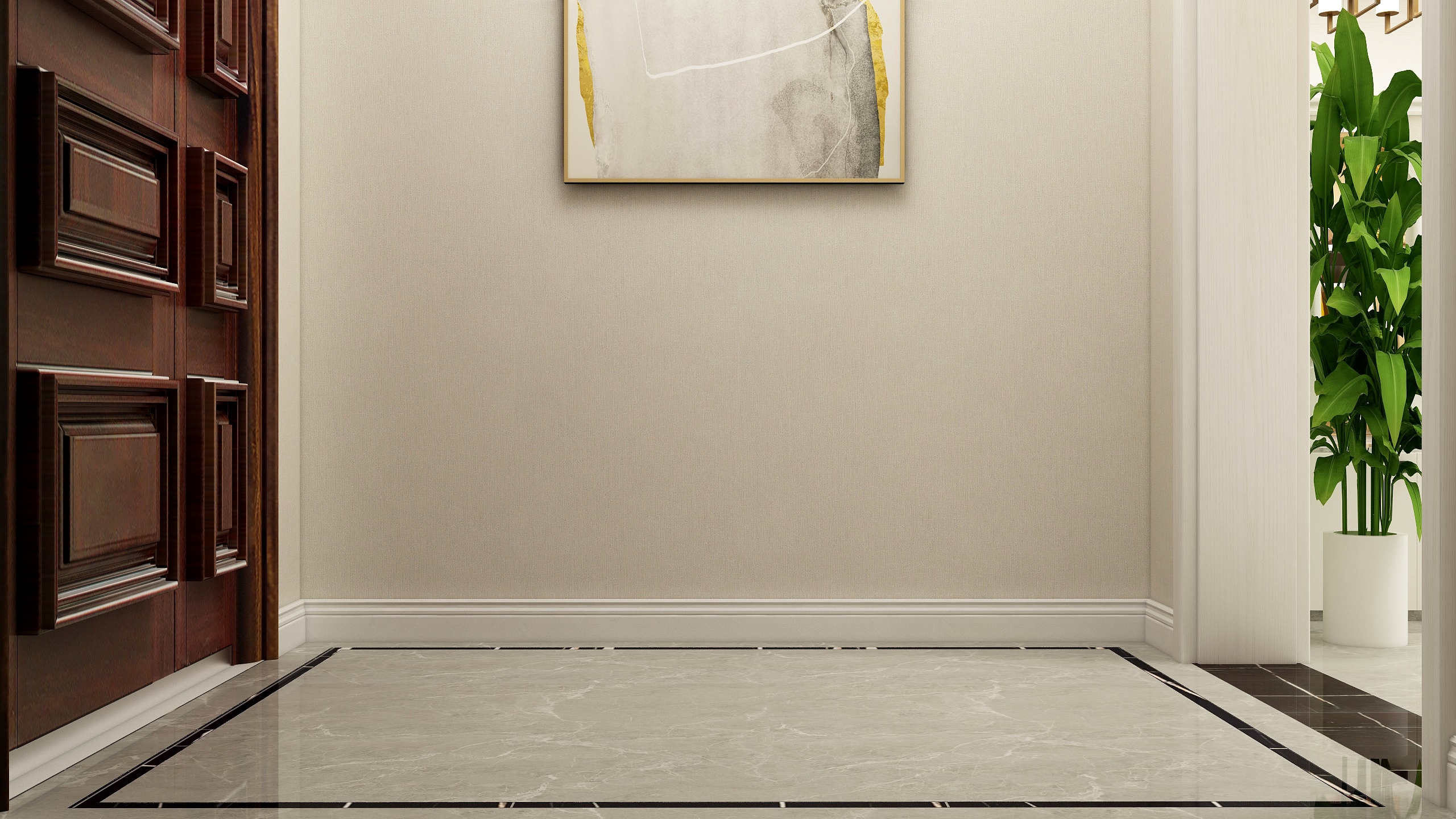 装修设计陈先生-《稻香》现代简约（时尚轻奢）一层门厅装修效果图第1张