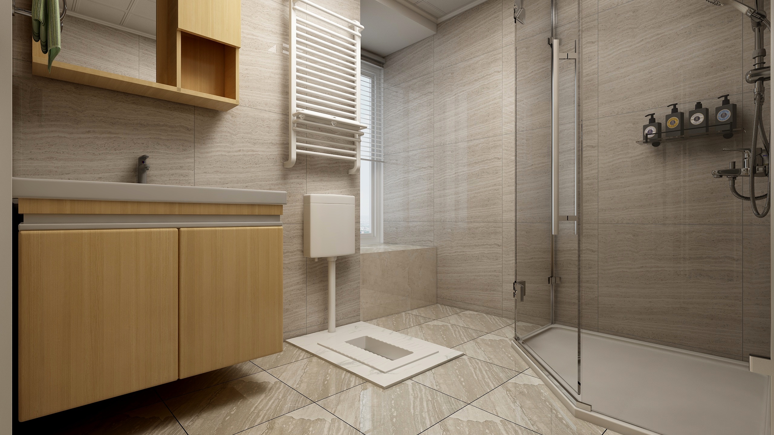 装修设计陈先生-《稻香》现代简约（时尚轻奢）一层主卫装修效果图第2张