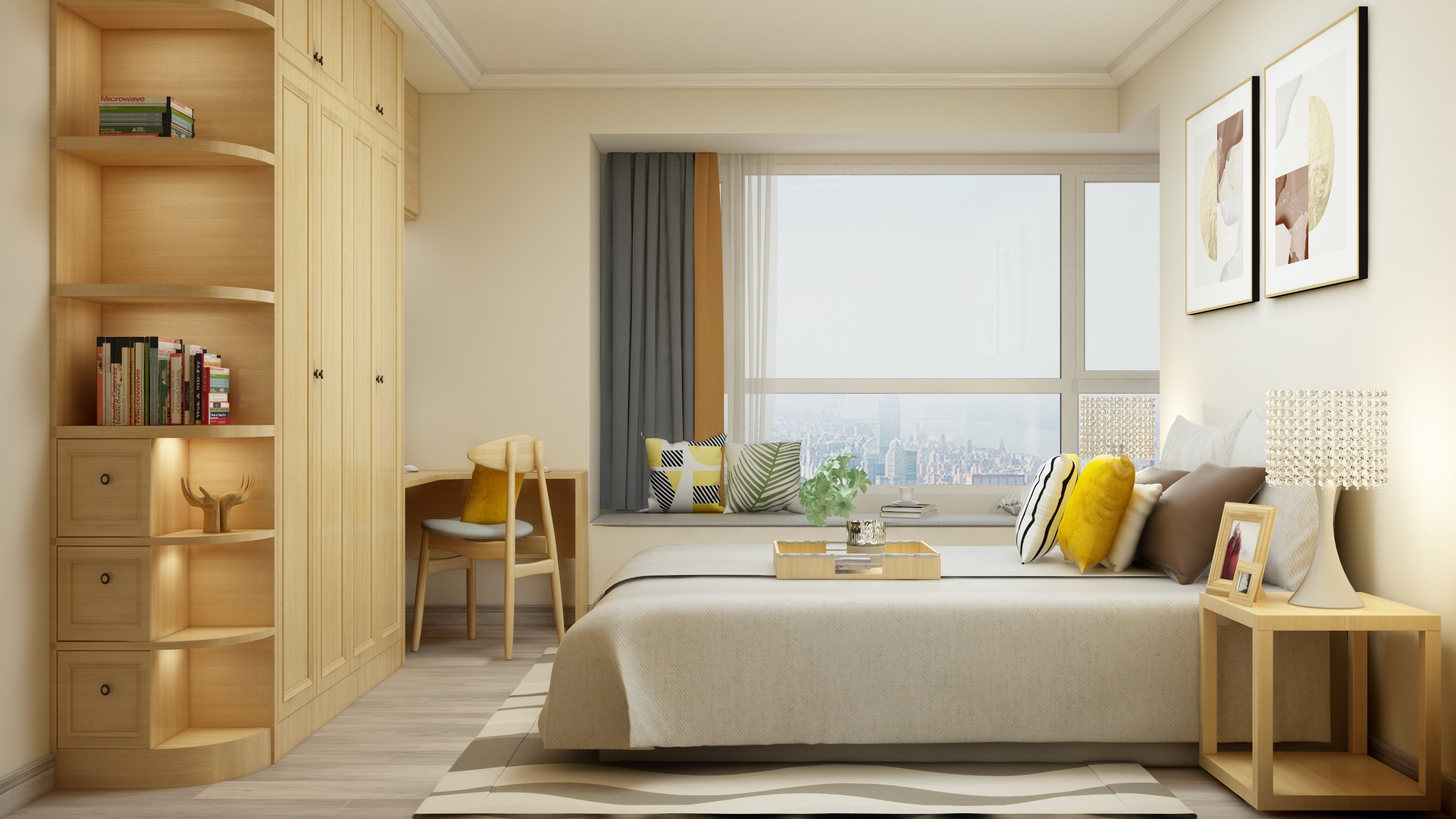 装修设计陈先生-《稻香》现代简约（时尚轻奢）一层主卧装修效果图第2张