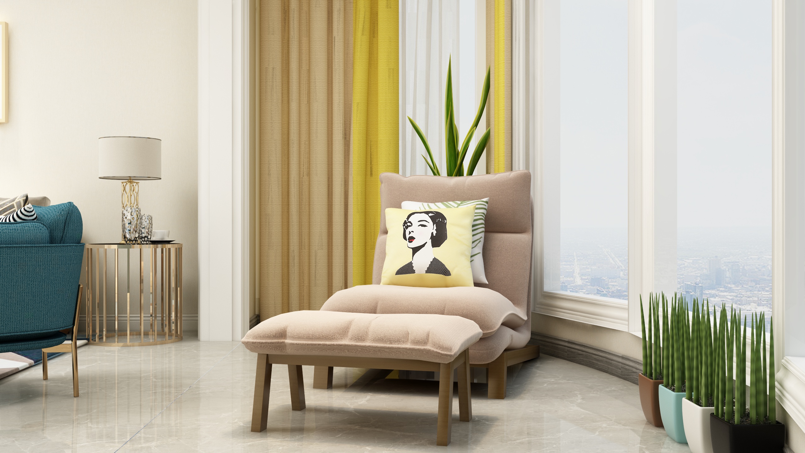 装修设计陈先生-《稻香》现代简约（时尚轻奢）一层休闲阳台装修效果图第2张