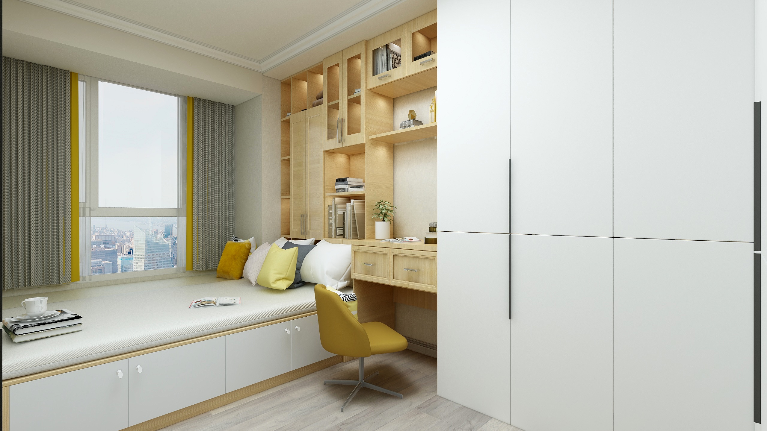 装修设计陈先生-《稻香》现代简约（时尚轻奢）一层次卧一装修效果图第1张