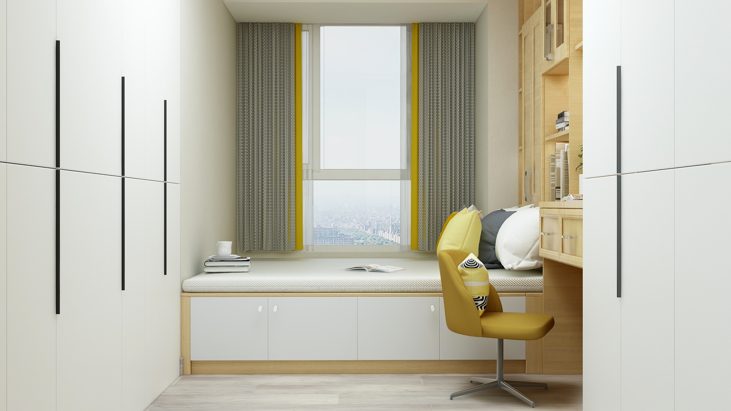 装修设计陈先生-《稻香》现代简约（时尚轻奢）一层次卧一装修效果图第2张