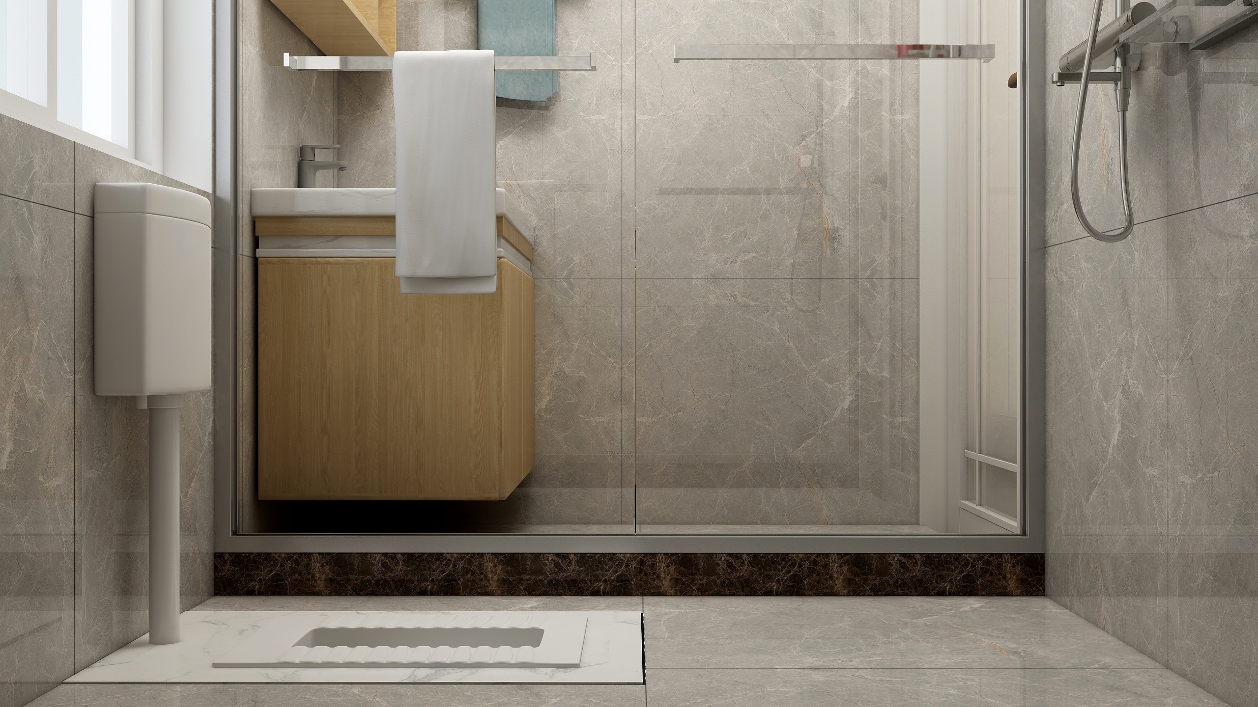 装修设计陈先生-《稻香》现代简约（时尚轻奢）一层公卫装修效果图第1张