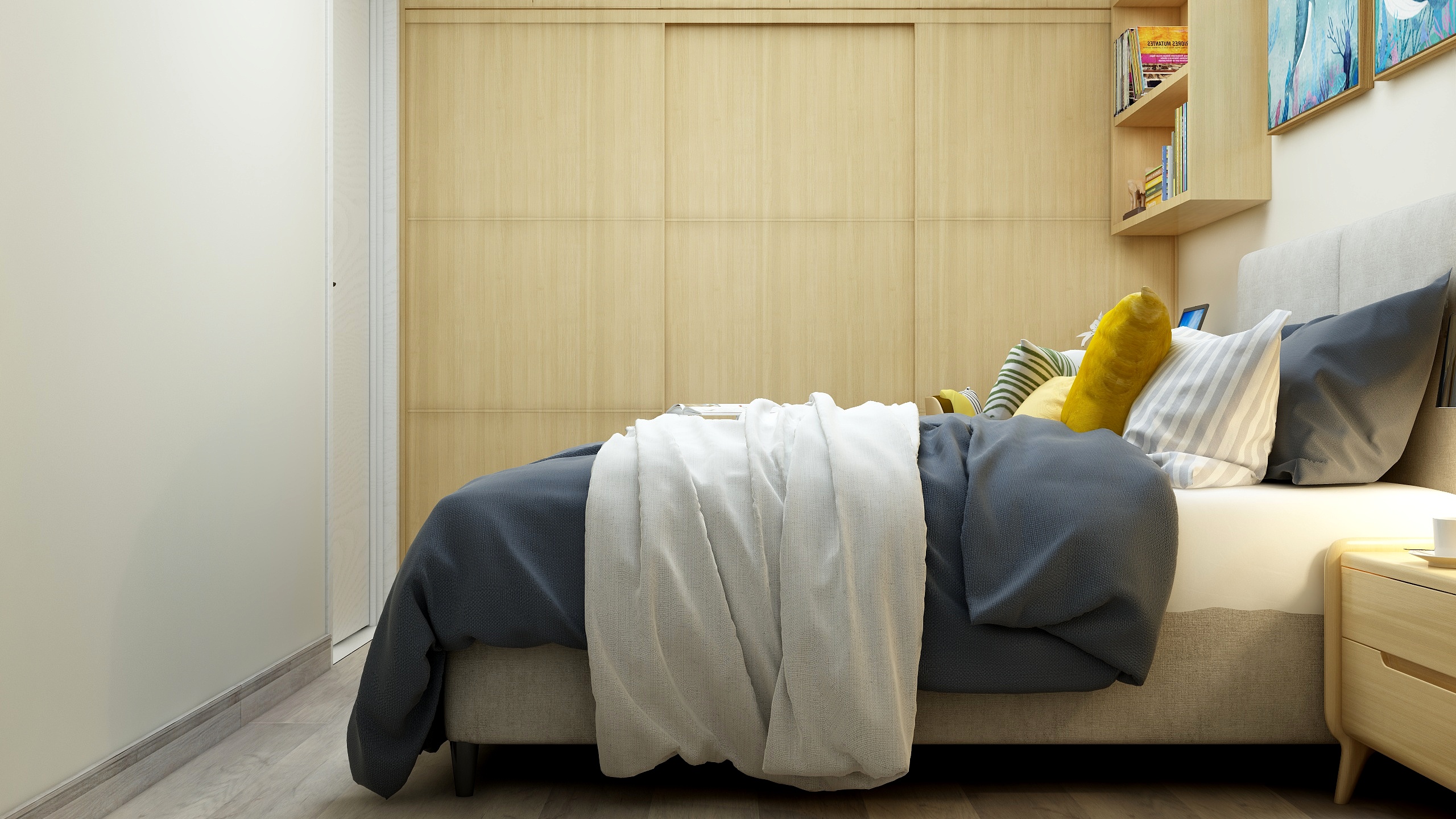 装修设计陈先生-《稻香》现代简约（时尚轻奢）一层次卧三装修效果图第1张