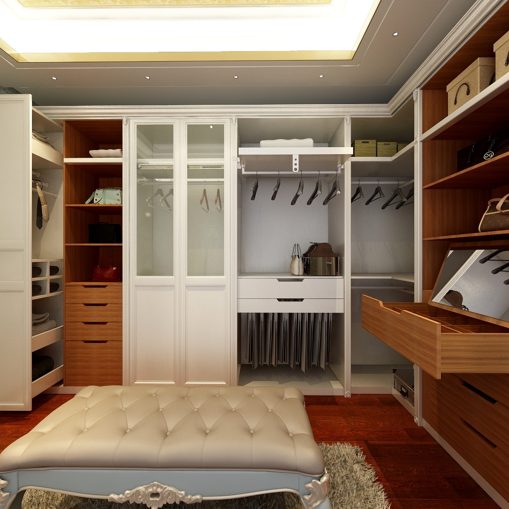 卡班-别墅-欧式二层衣帽间装修效果图第3张
