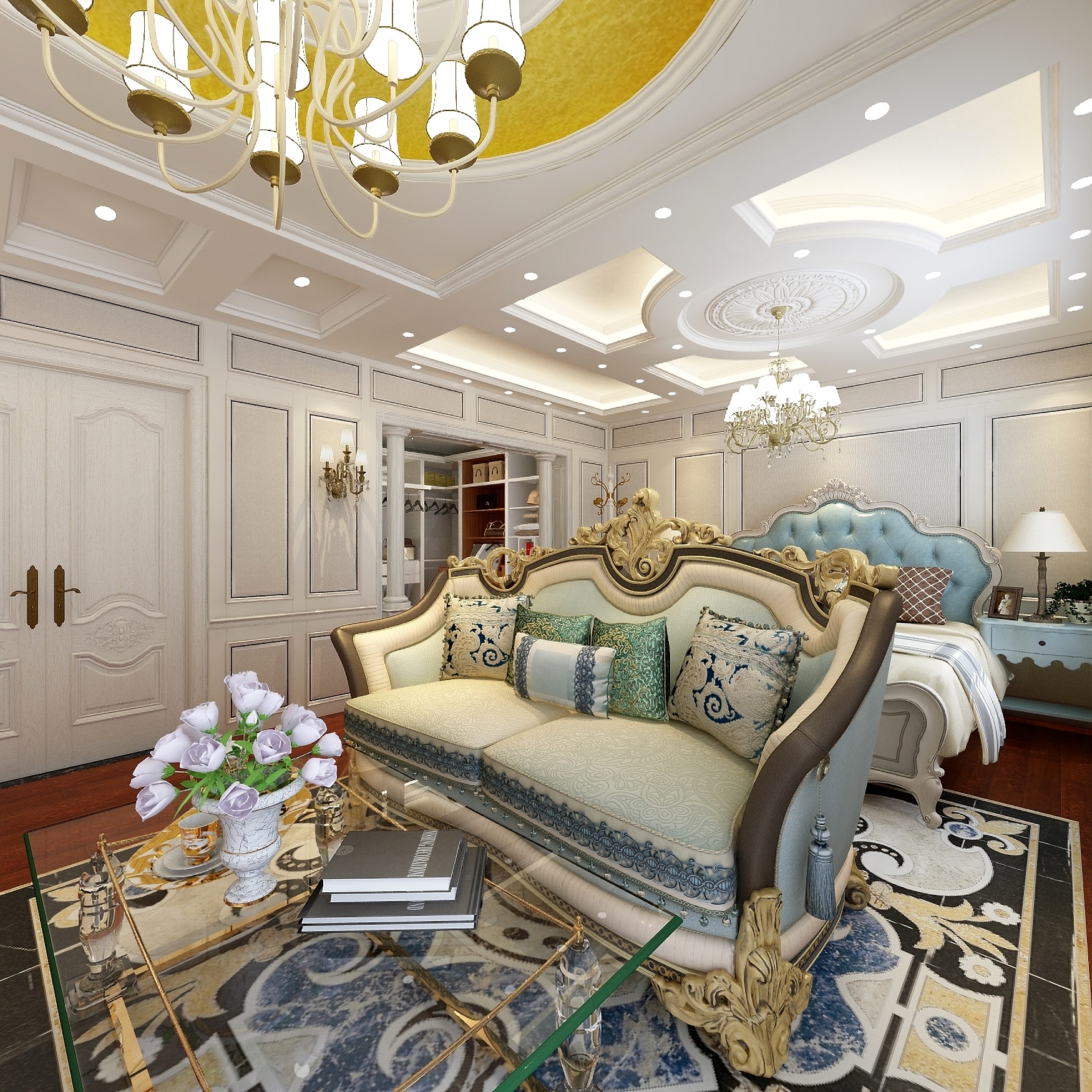 卡班-别墅-欧式二层主卧装修效果图第2张