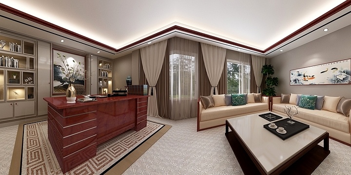 135****8177iAUQ-新中式办公室-副本-装修设计方案