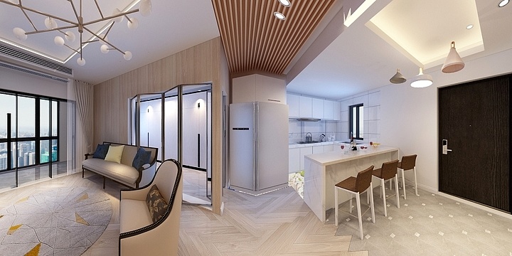 壹贰叁肆z-建兴小区80平方全景图-装修设计方案