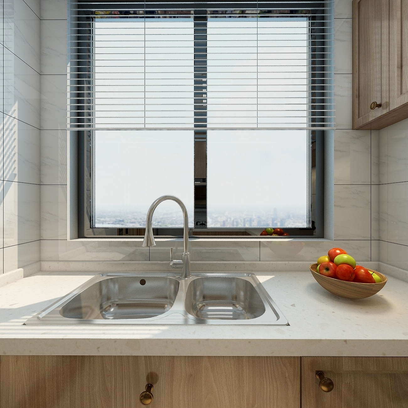 李立猛-新中式三居室一层厨房装修效果图第3张