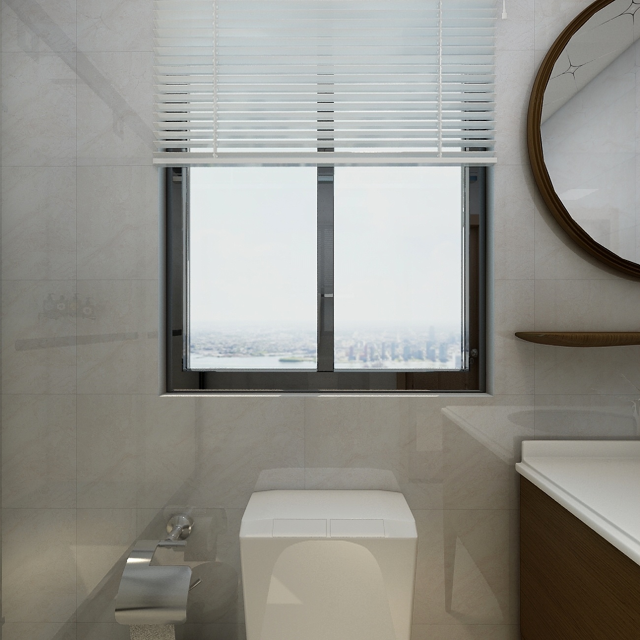 李立猛-新中式三居室一层主卫装修效果图第3张