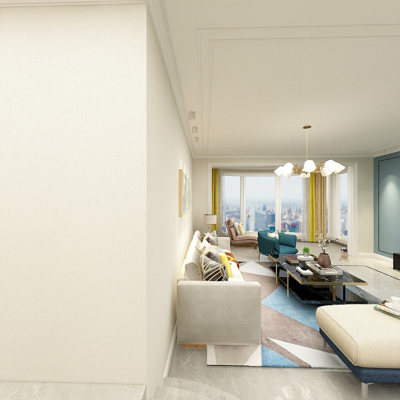 装修设计陈先生-《稻香》现代简约（时尚轻奢）一层客餐厅装修效果图第4张