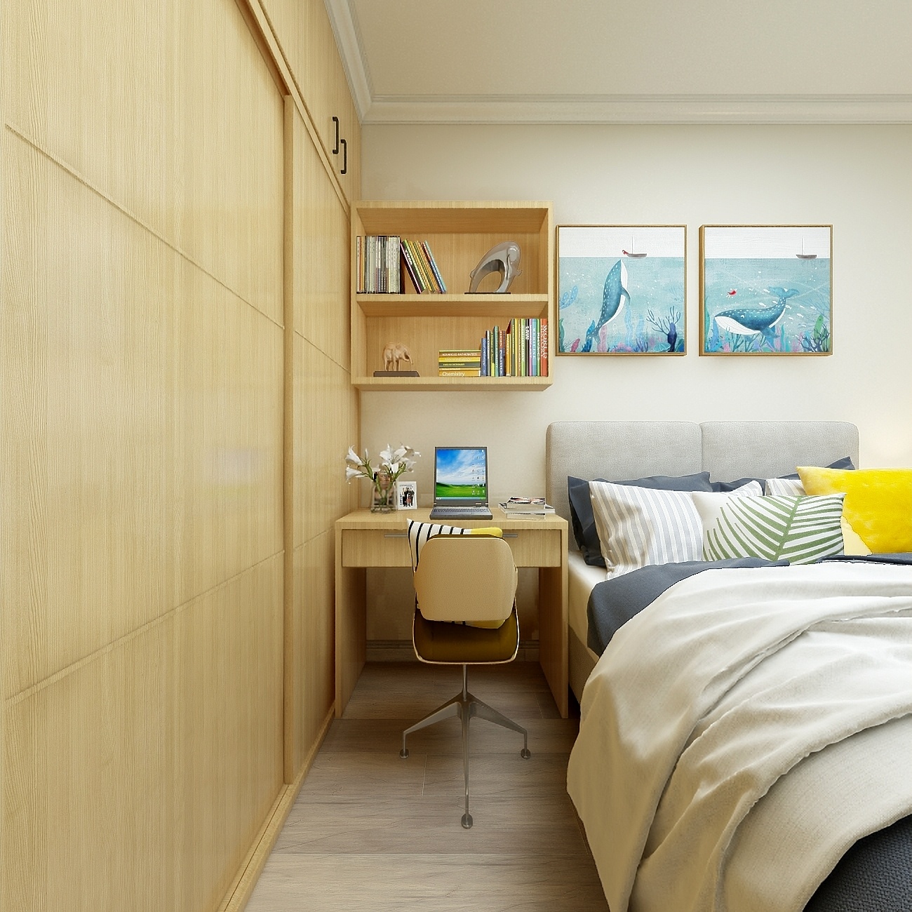 装修设计陈先生-《稻香》现代简约（时尚轻奢）一层次卧三装修效果图第3张