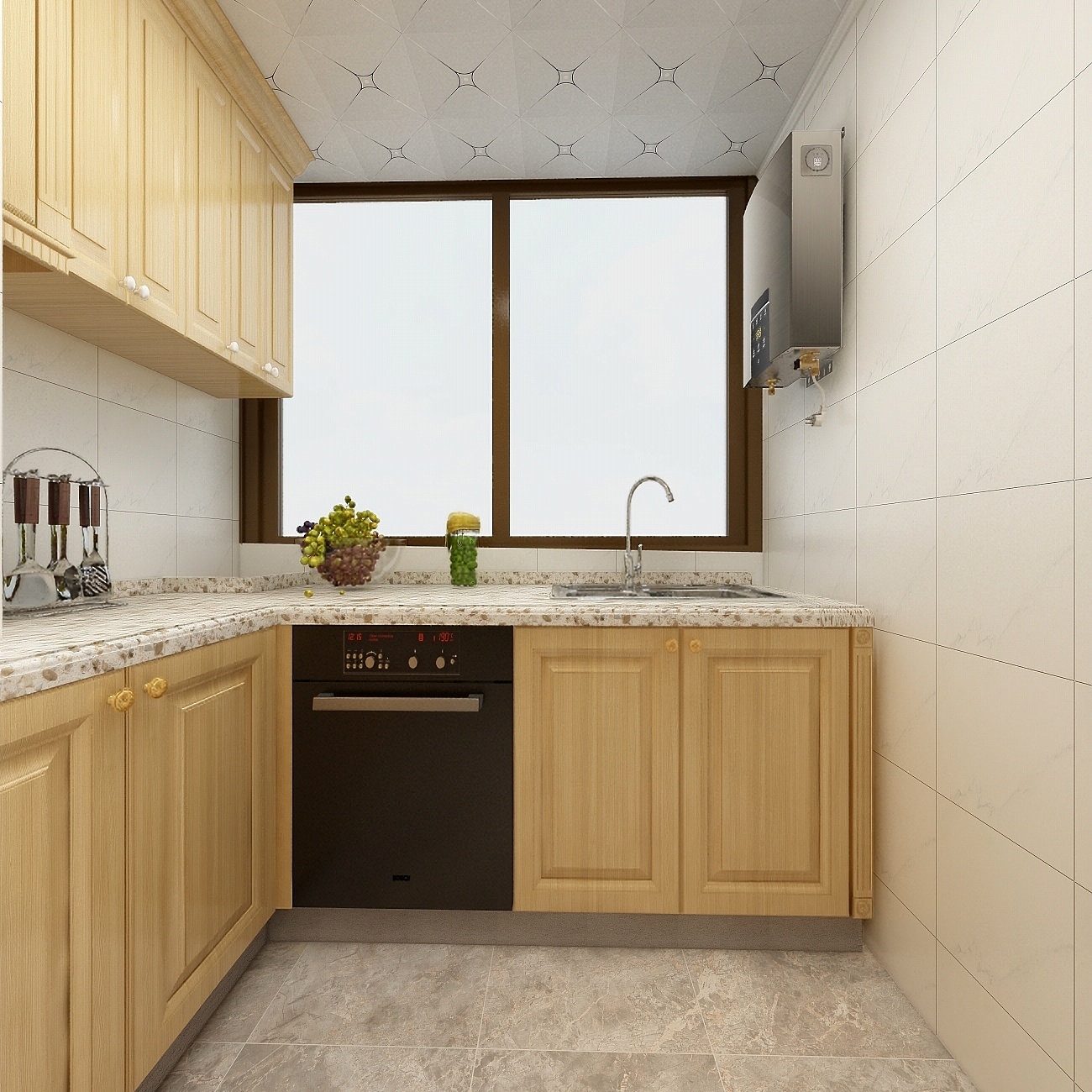 装修设计陈先生-《稻香》现代简约（时尚轻奢）一层厨房装修效果图第3张