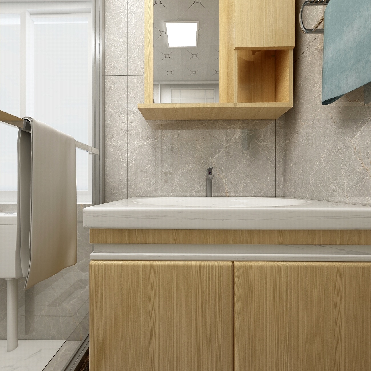 装修设计陈先生-《稻香》现代简约（时尚轻奢）一层公卫装修效果图第3张