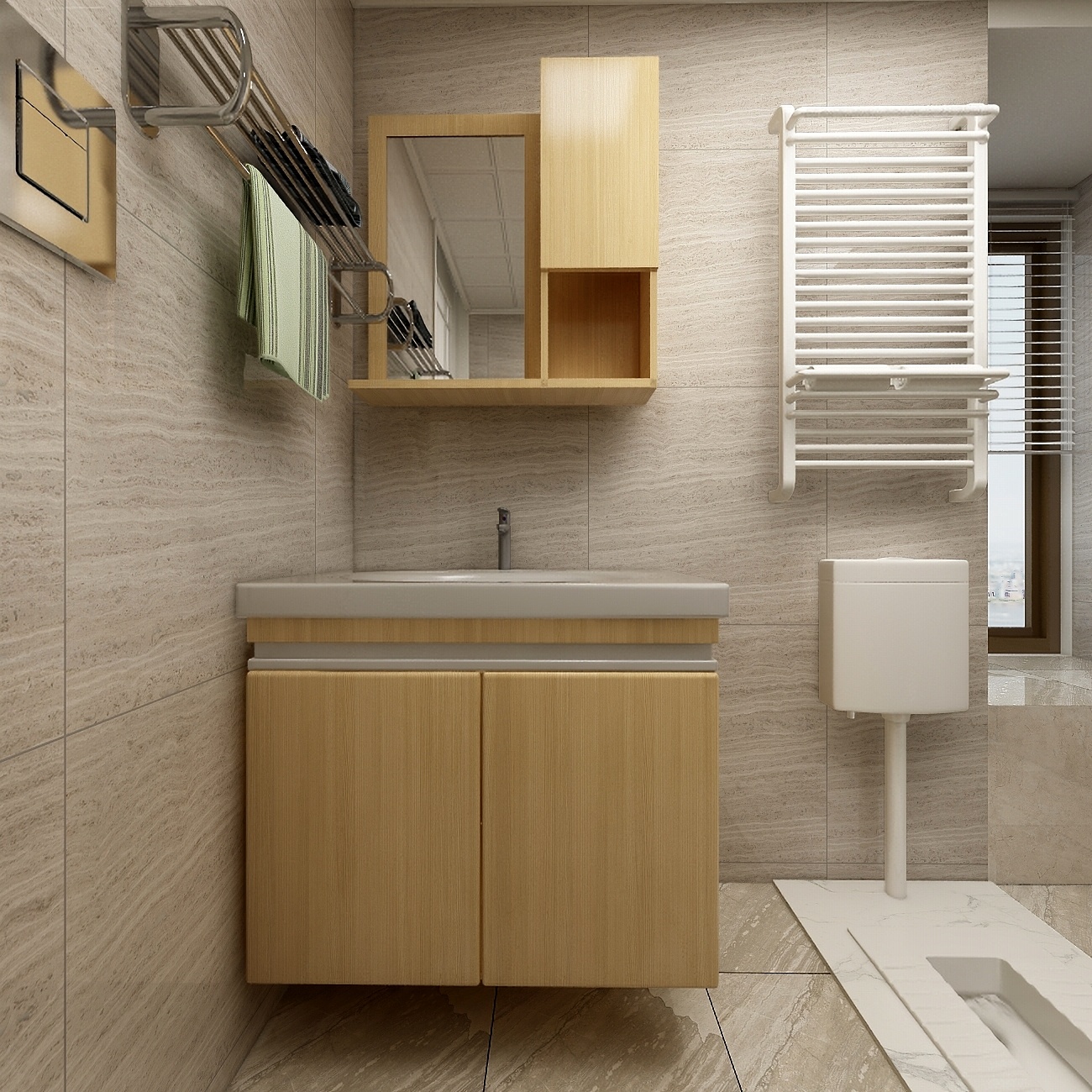 装修设计陈先生-《稻香》现代简约（时尚轻奢）一层主卫装修效果图第3张