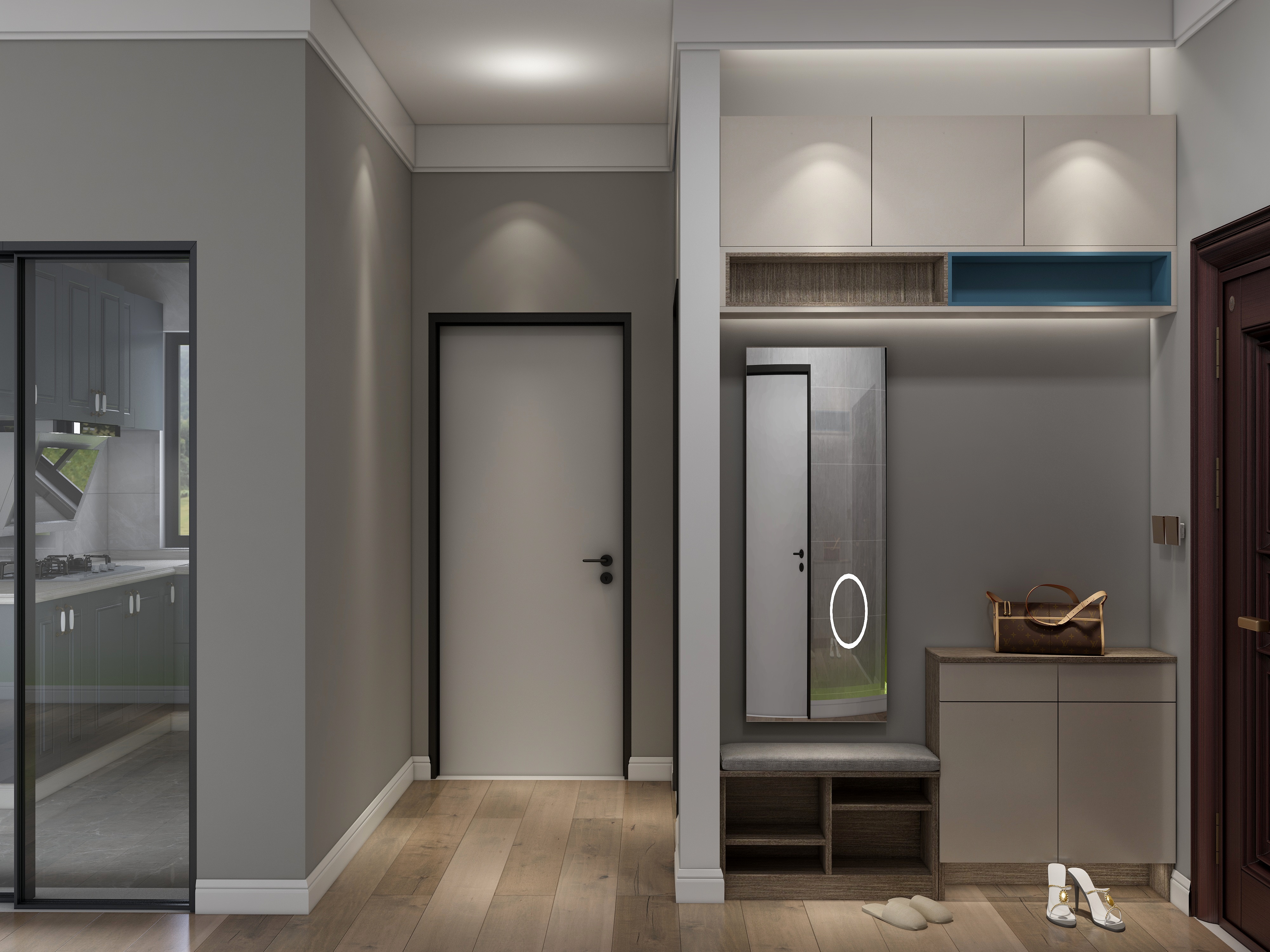 壹帆德品-东郡-80㎡小高层标准层装修效果图