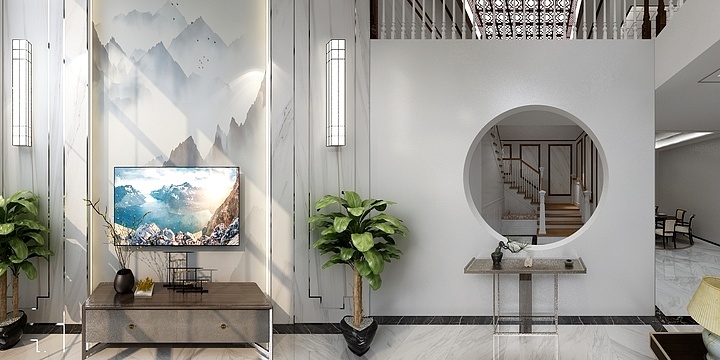 鑫雨07-别墅案例设计（顶墙）-装修设计方案