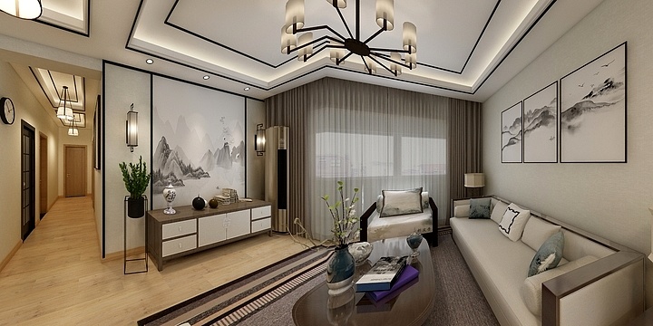 134****2200ARvJ-酷家乐海棠兰庭2-1903-更改新中式-装修设计方案