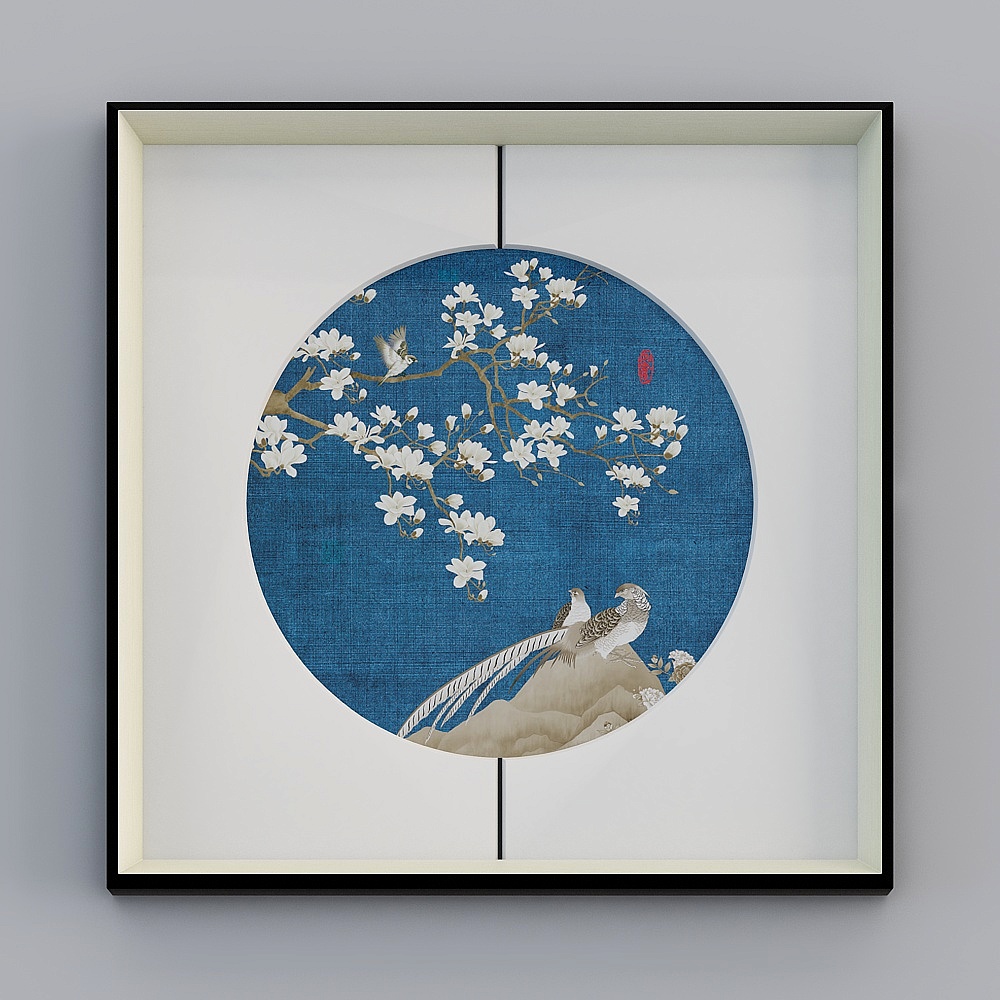 喜上眉梢装饰画现代新中式餐厅饭厅挂画客厅墙壁画喜鹊登梅bwclz-yf-bpp-5