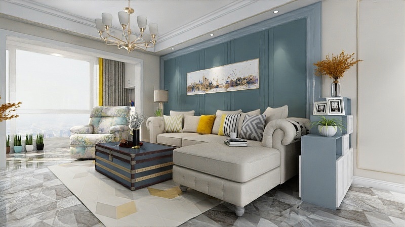 装修设计陈先生-《稻香》时尚轻奢风一层客餐厅装修效果图第5张