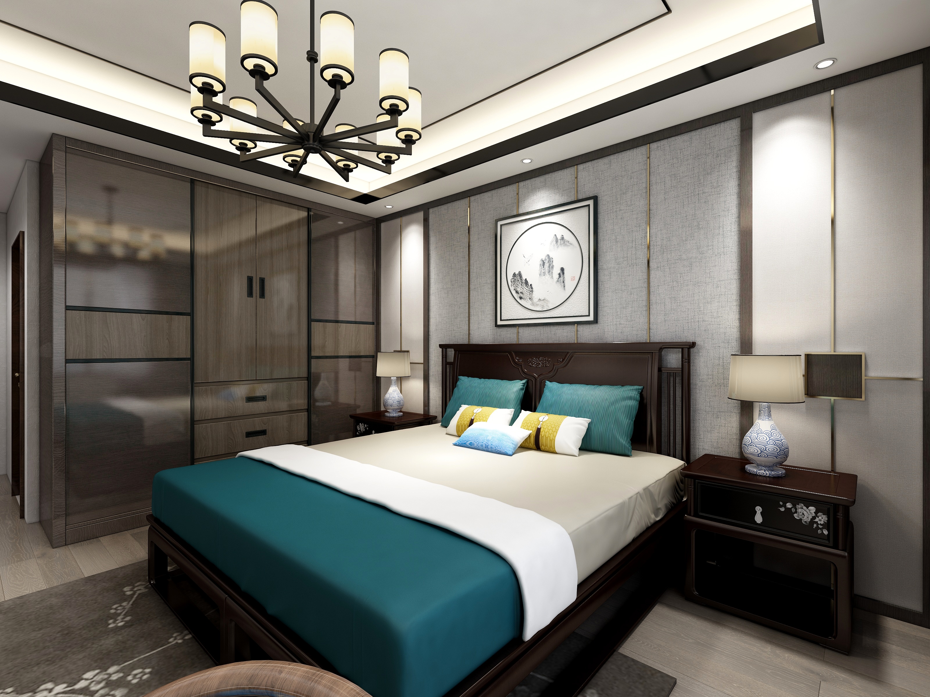 设计师孙恺-258方新中式四居装修效果图