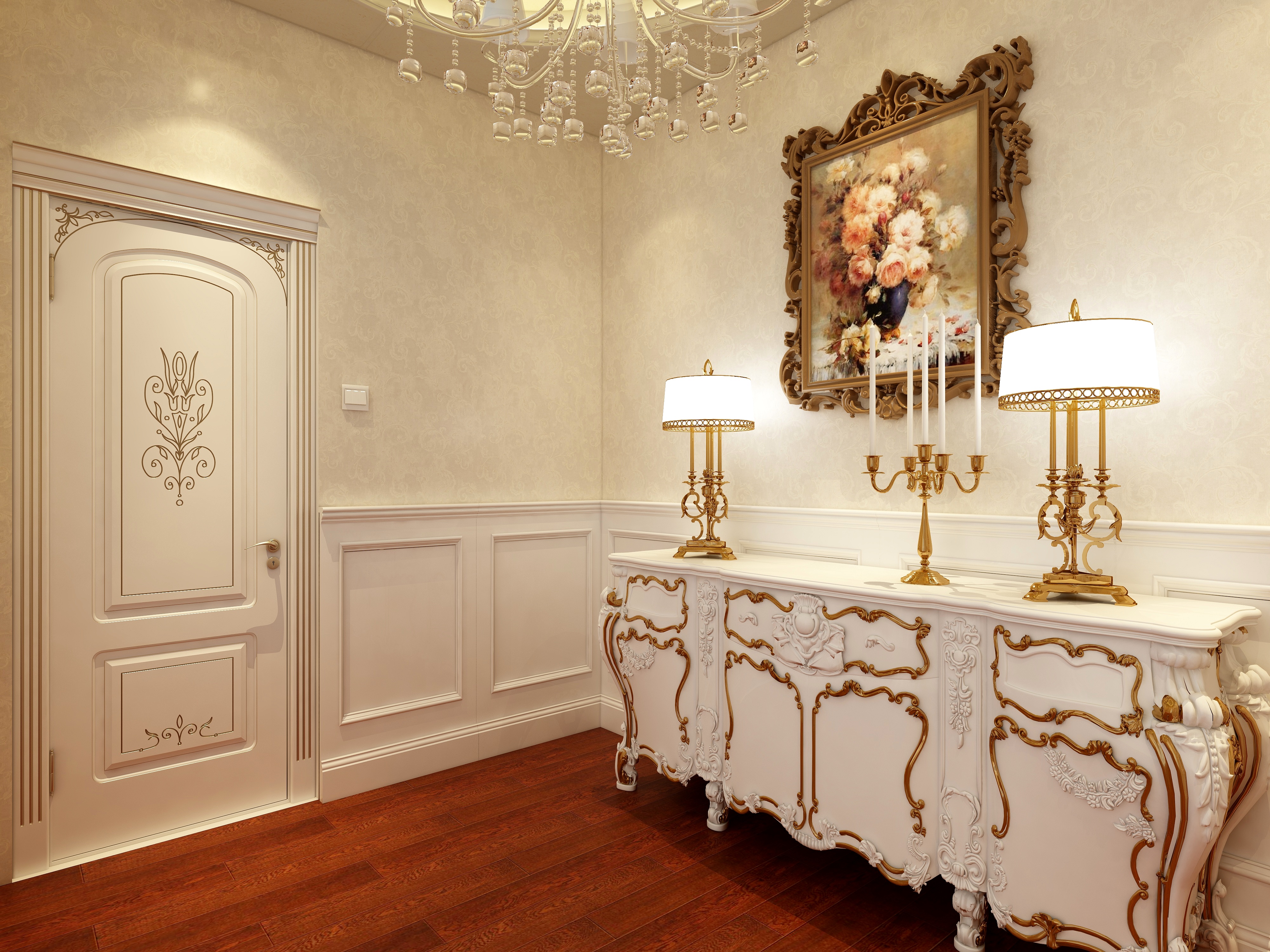 卡班-别墅-欧式二层玄关装修效果图第2张