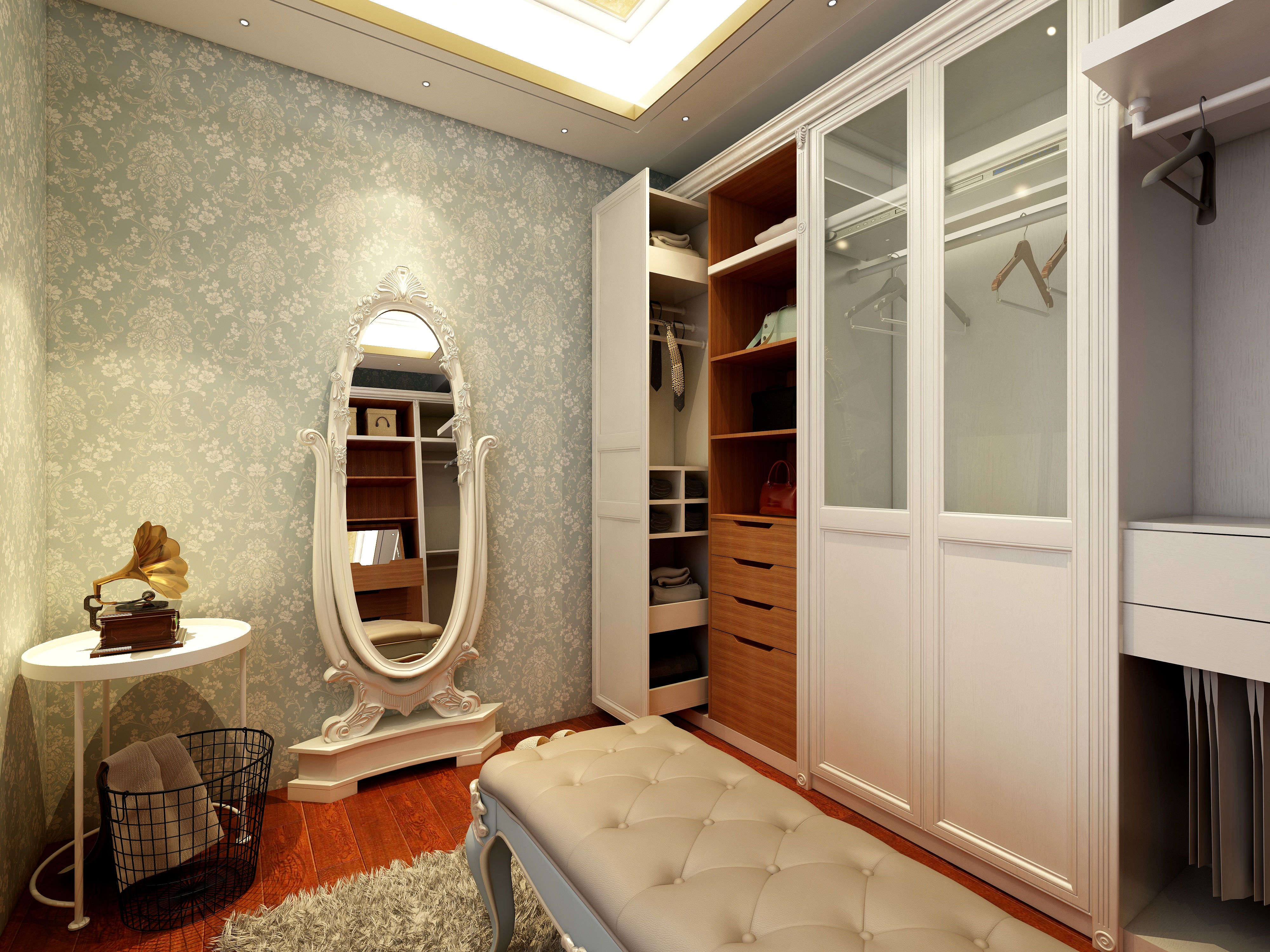 卡班-别墅-欧式二层衣帽间装修效果图第2张