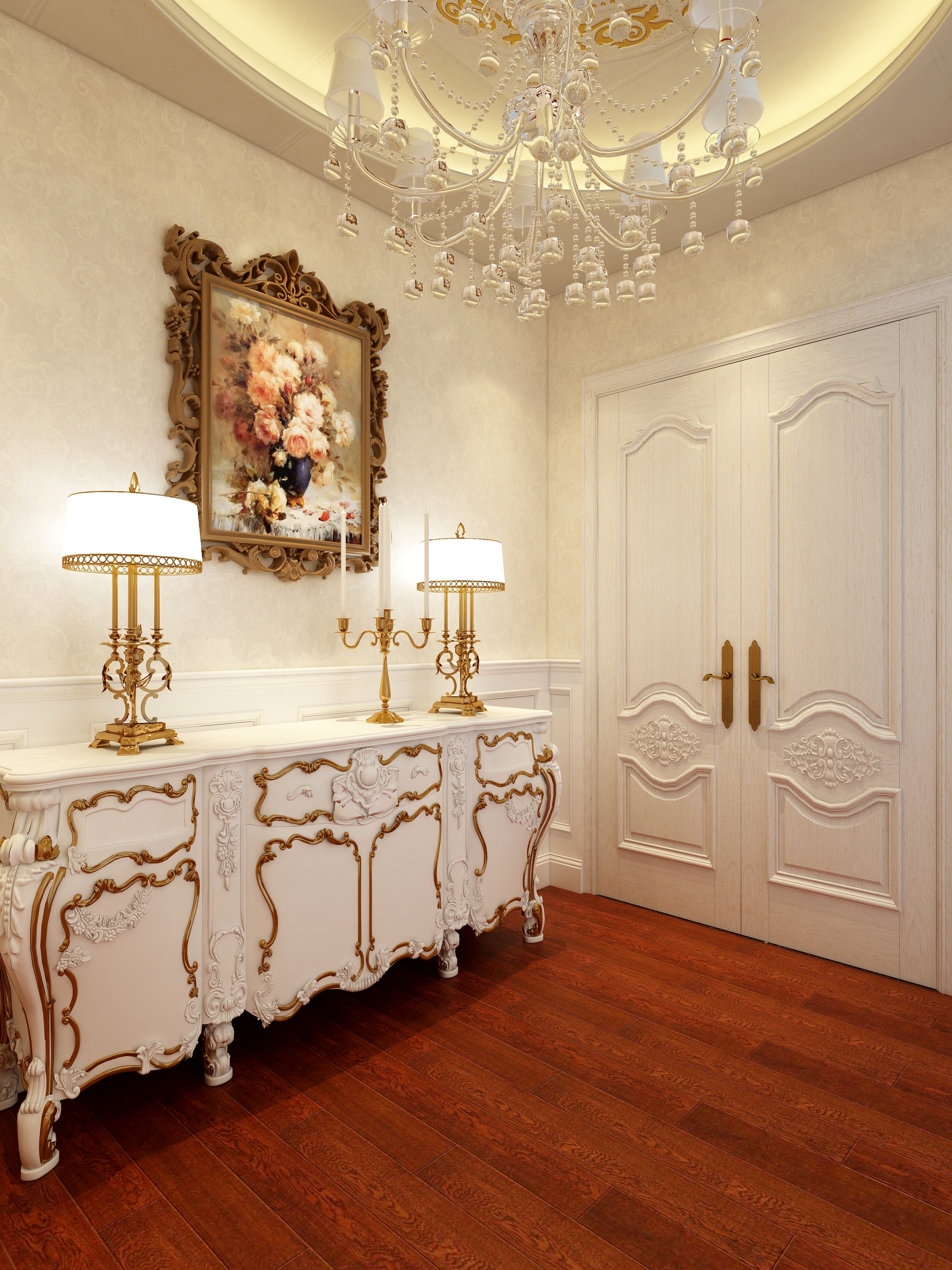 卡班-别墅-欧式二层玄关装修效果图第1张