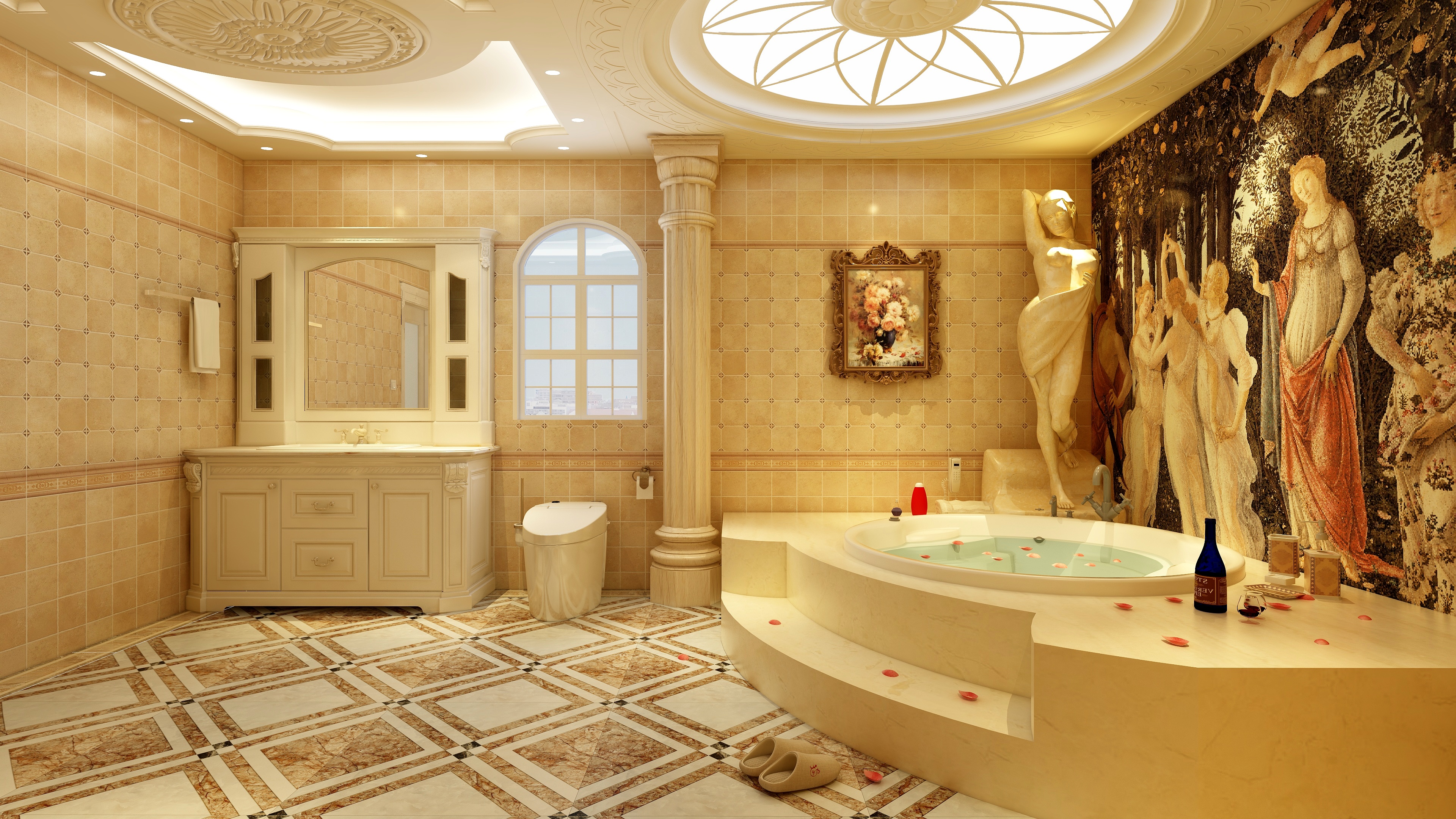卡班-别墅-欧式一层卫生间装修效果图第2张