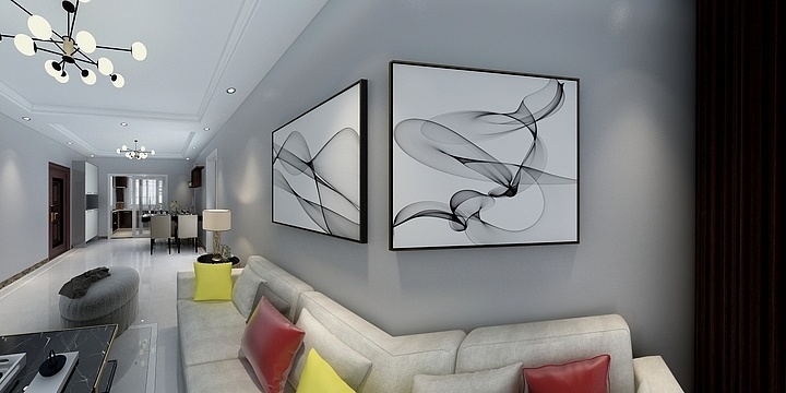 碧蓝天空-回迁108现代灰-装修设计方案