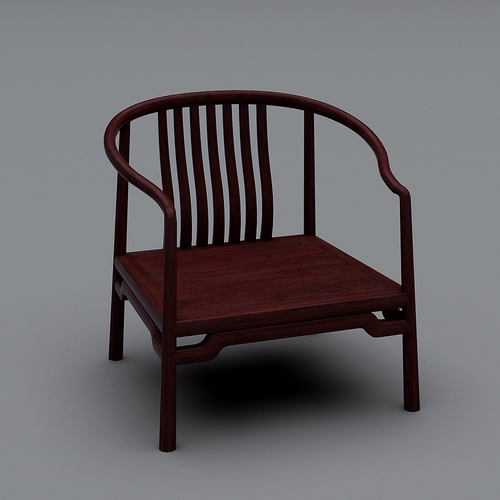 仰古轩-雅静沙发单人椅3D模型