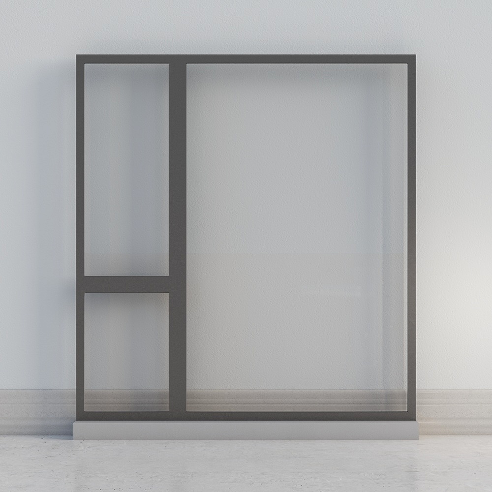 现代次卧窗3D模型