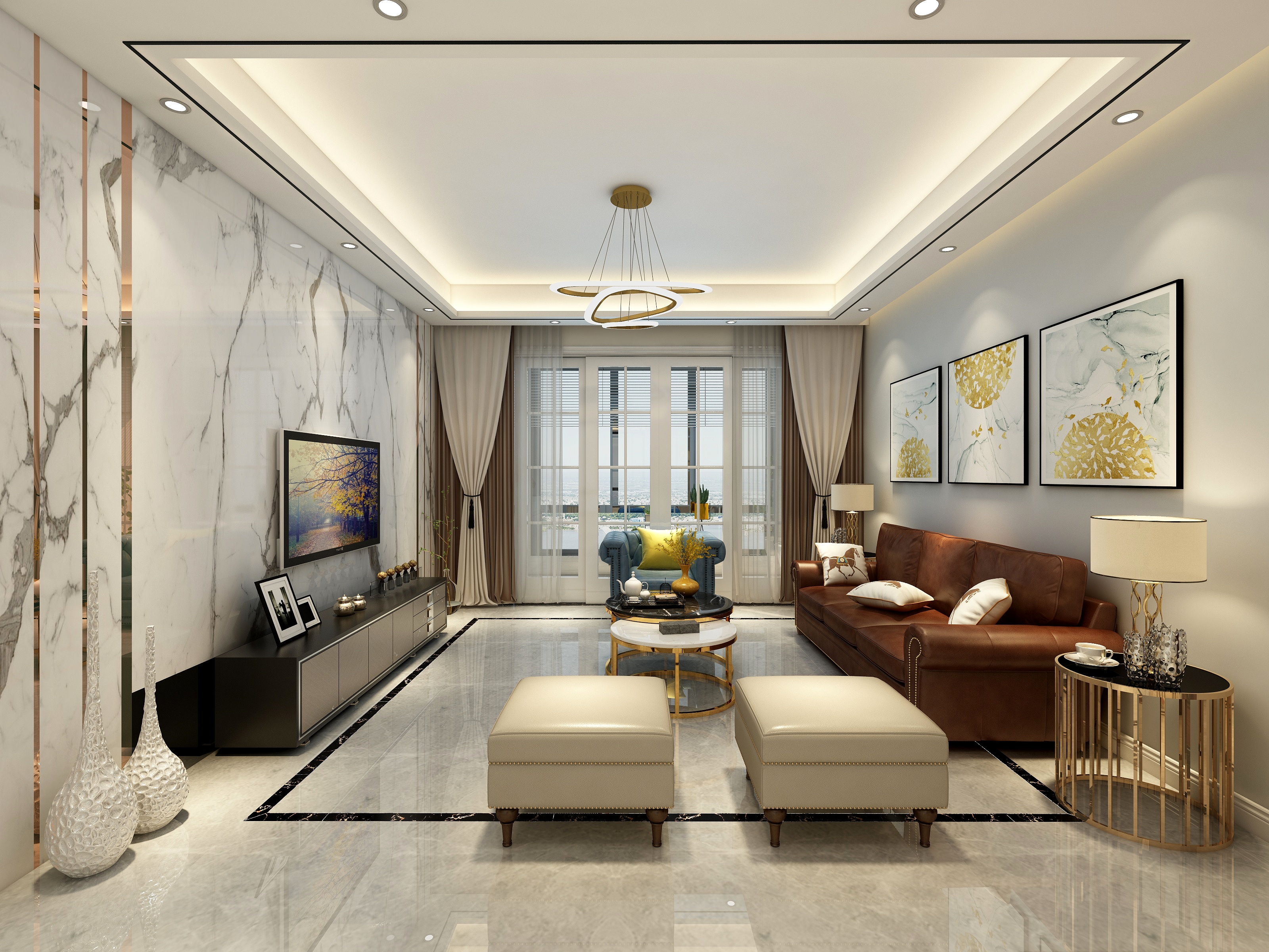 李立猛-现代混搭四居室装修效果图