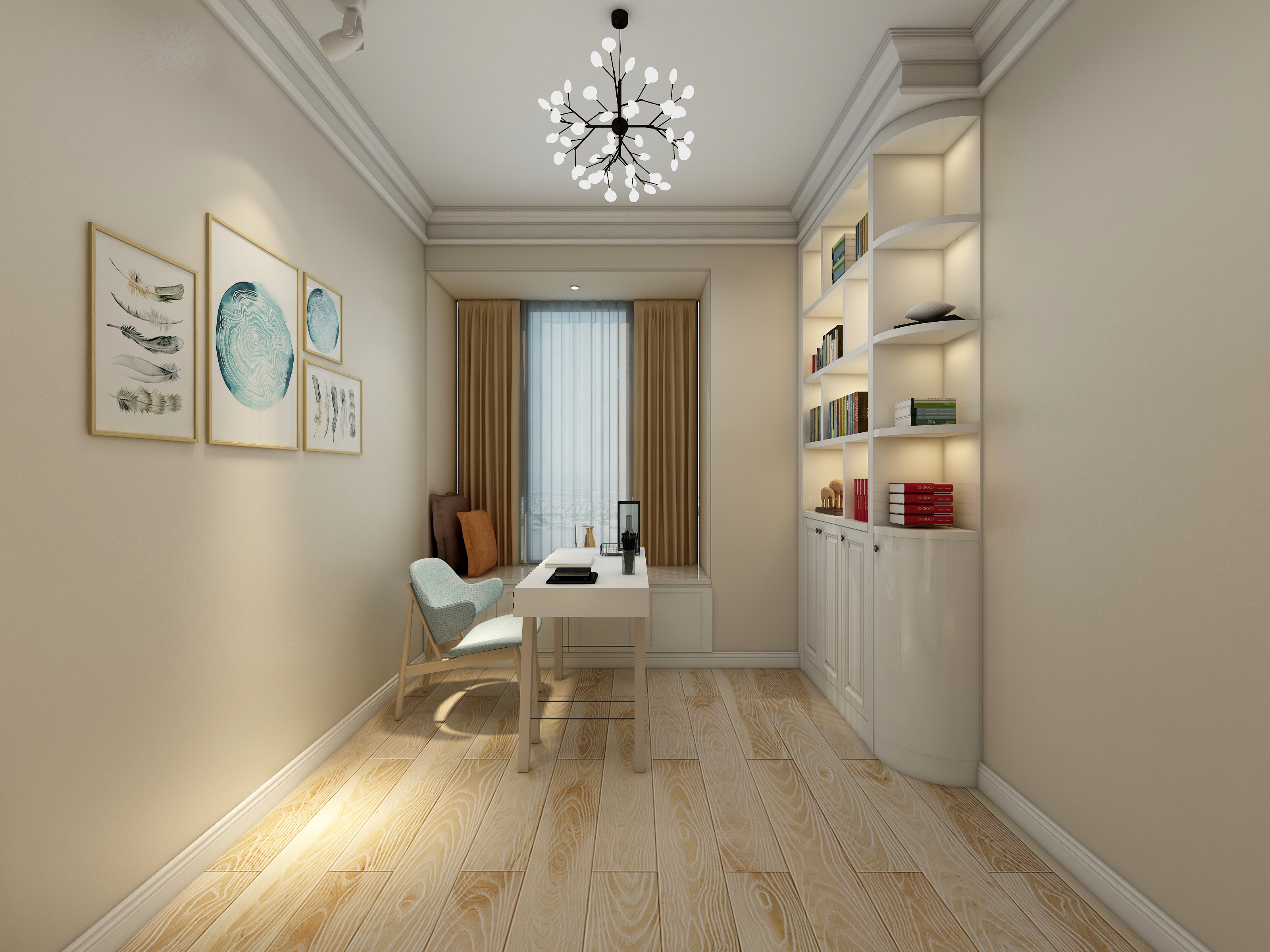 李立猛-现代混搭四居室装修效果图