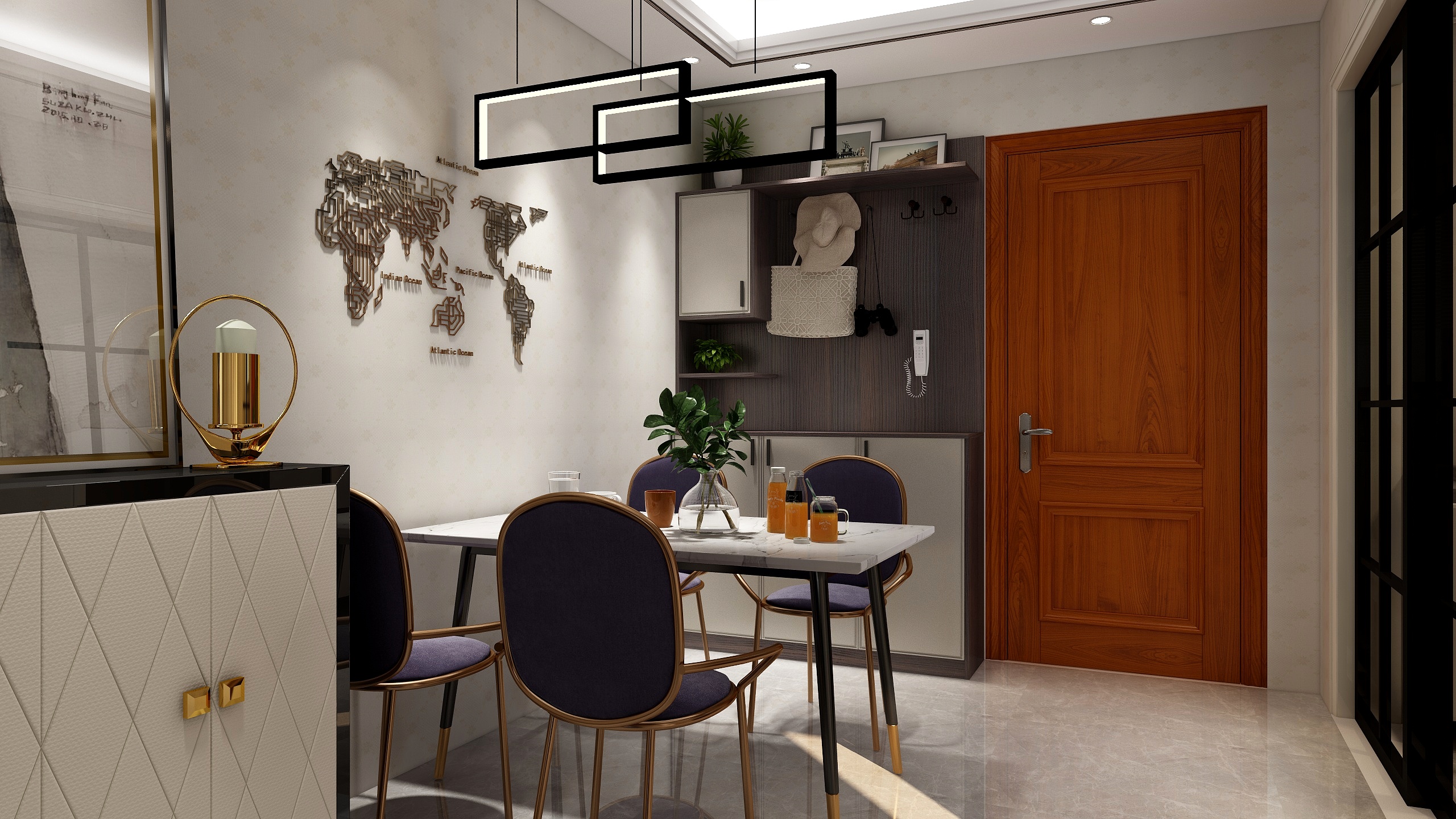 刘学勤-正商智慧城88.39㎡88.39平米户型3室2厅1卫1厨-装修设计方案