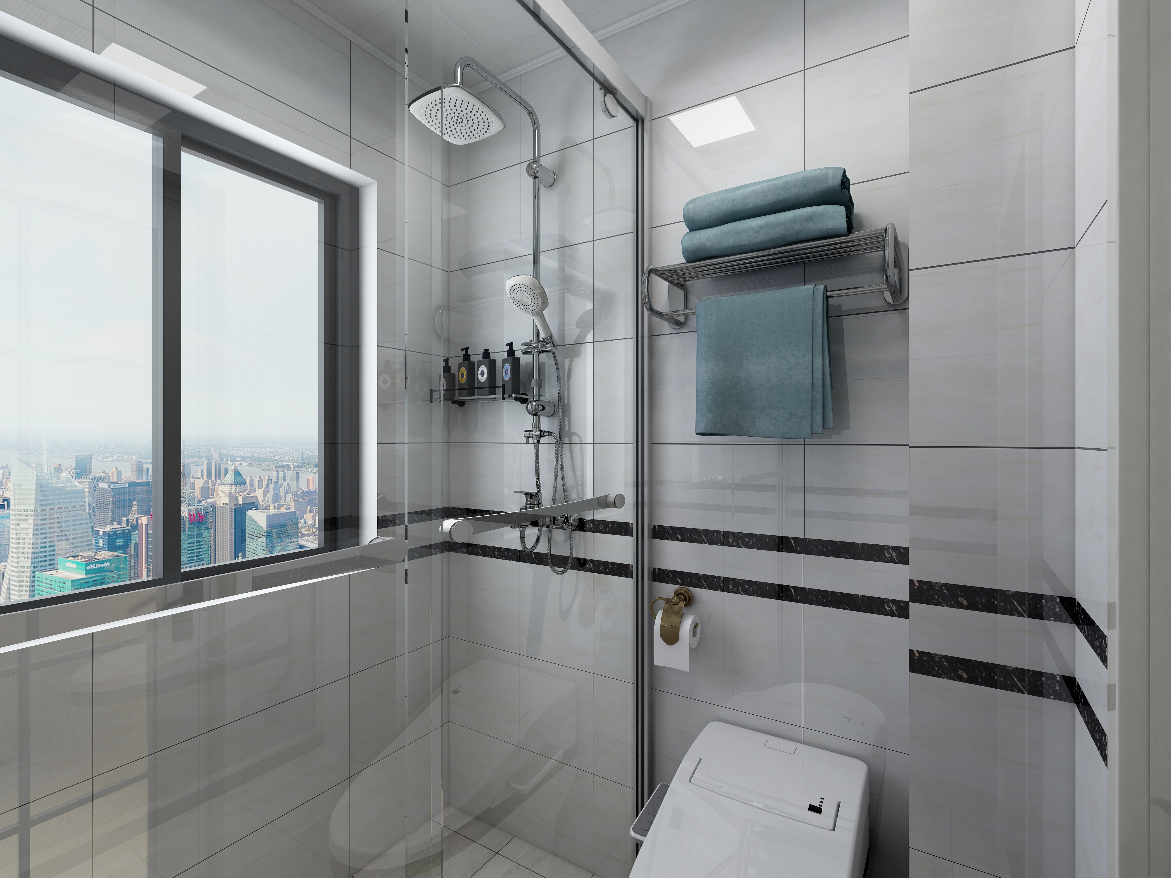 金风-99方美式三居一层卫生间装修效果图第1张