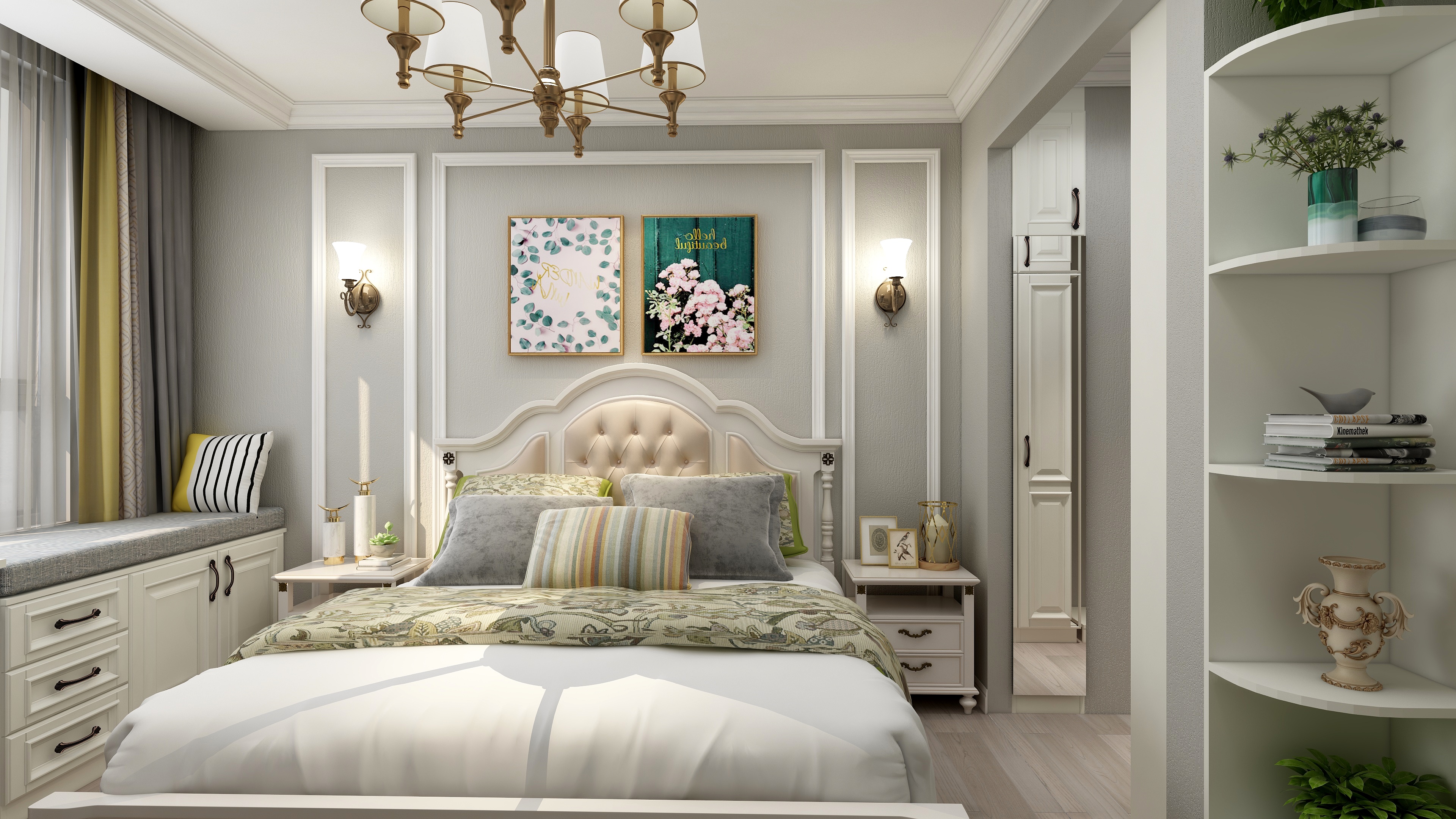 金风-99方美式三居装修效果图