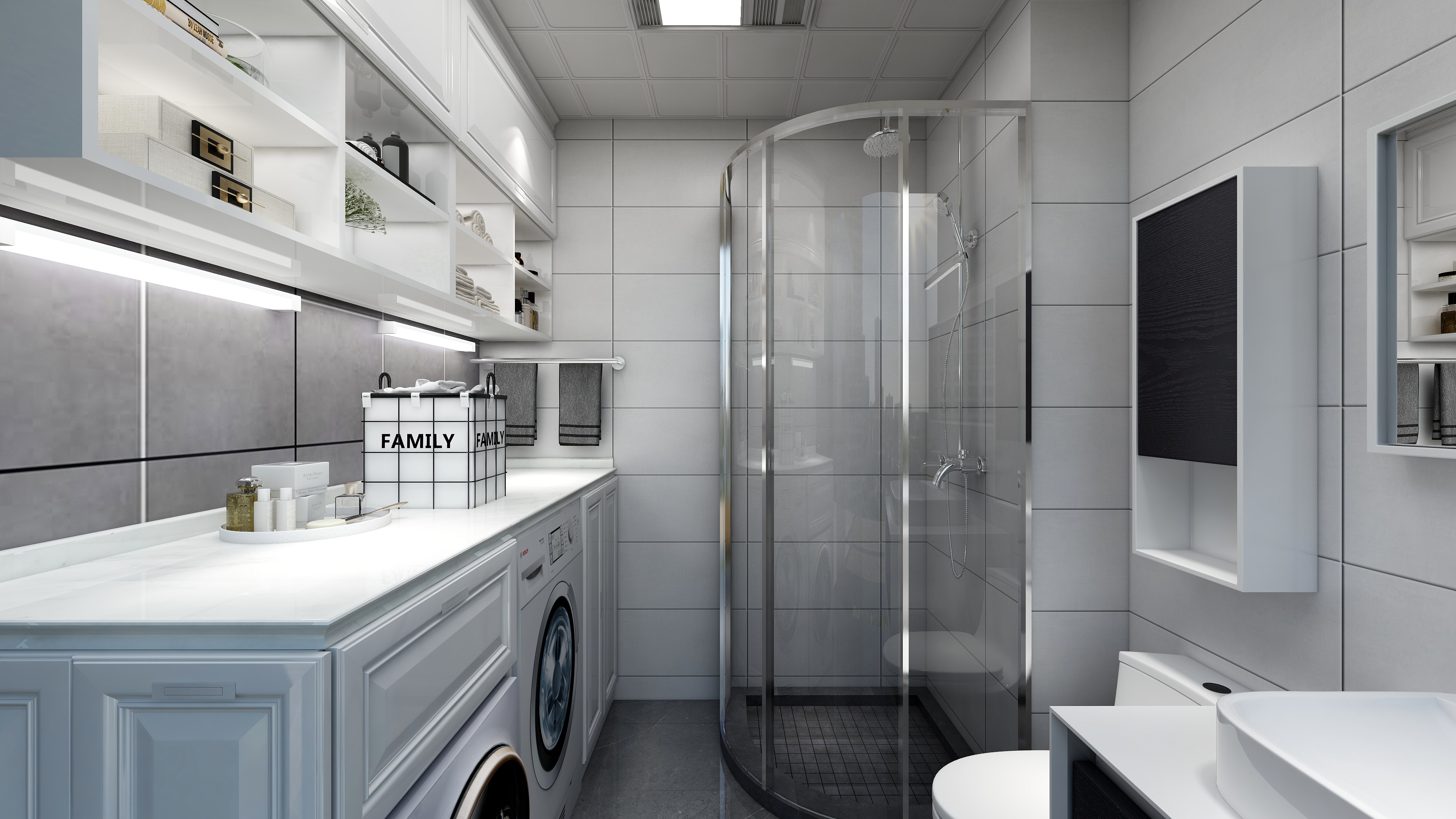 设计师丨胡月平-尚峰尚水一层卫生间装修效果图第1张