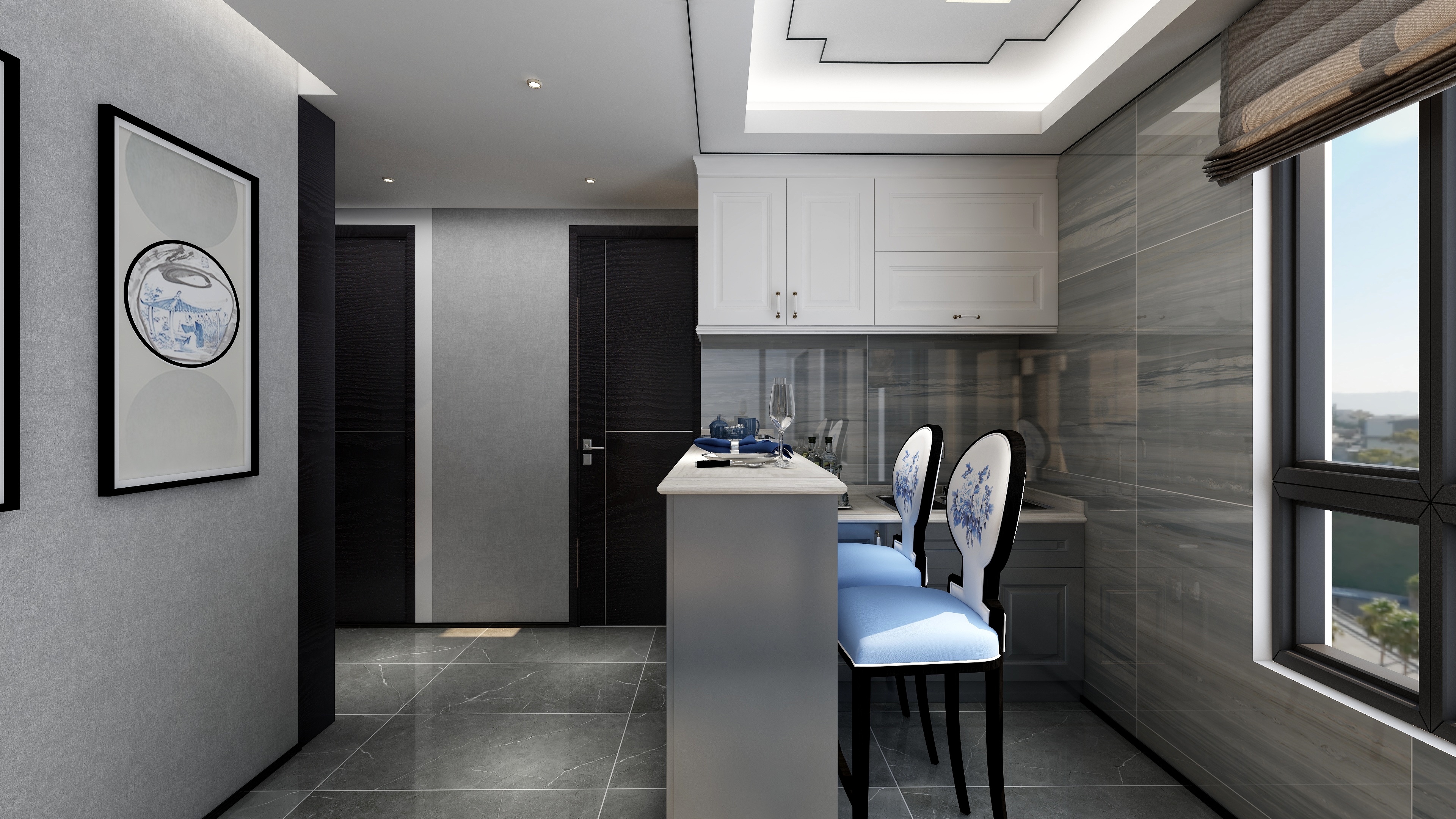 设计师丨胡月平-尚峰尚水一层西厨装修效果图第2张