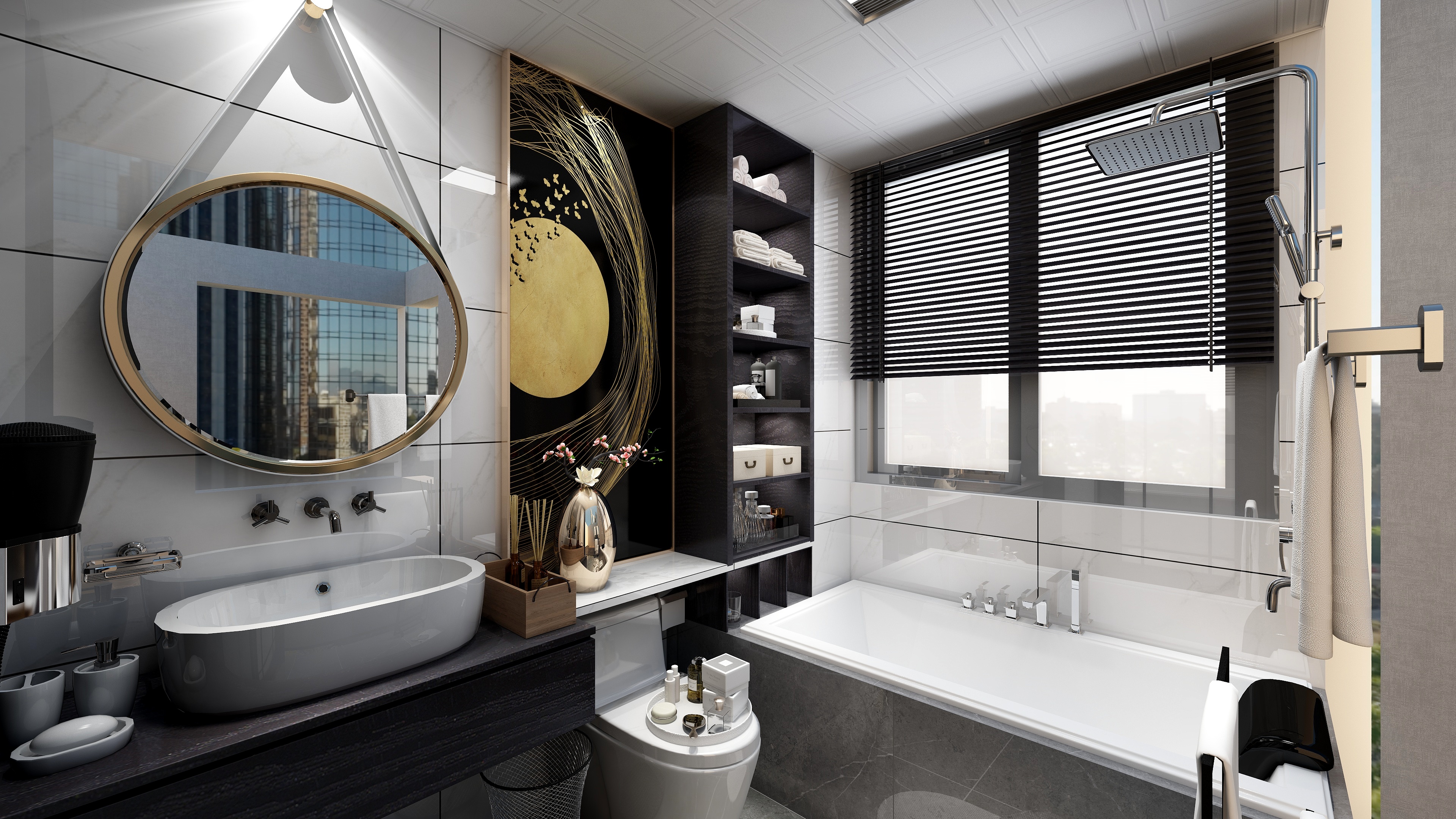 设计师丨胡月平-尚峰尚水一层卫生间装修效果图第1张