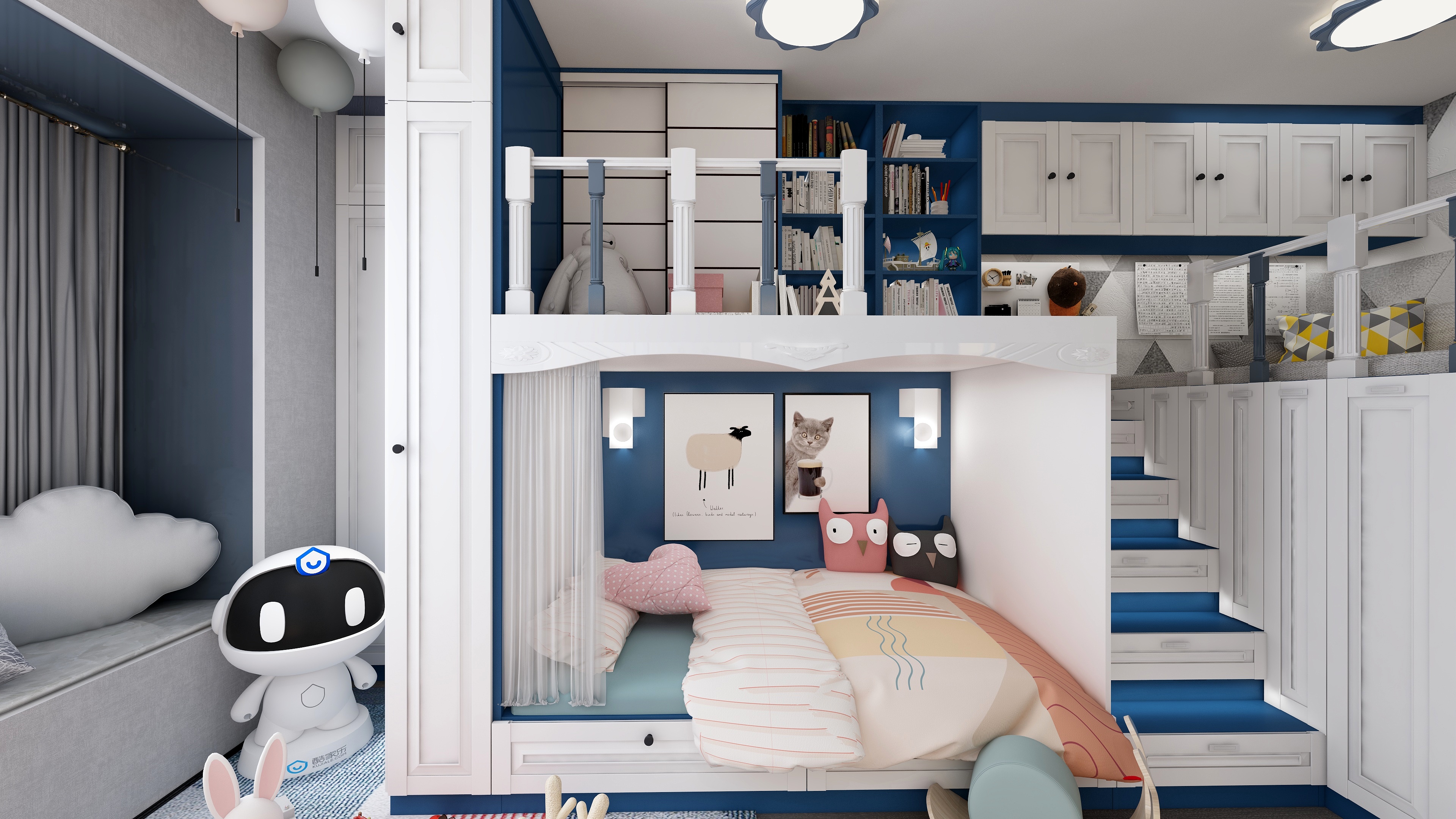 设计师丨胡月平-尚峰尚水一层次卧装修效果图第2张