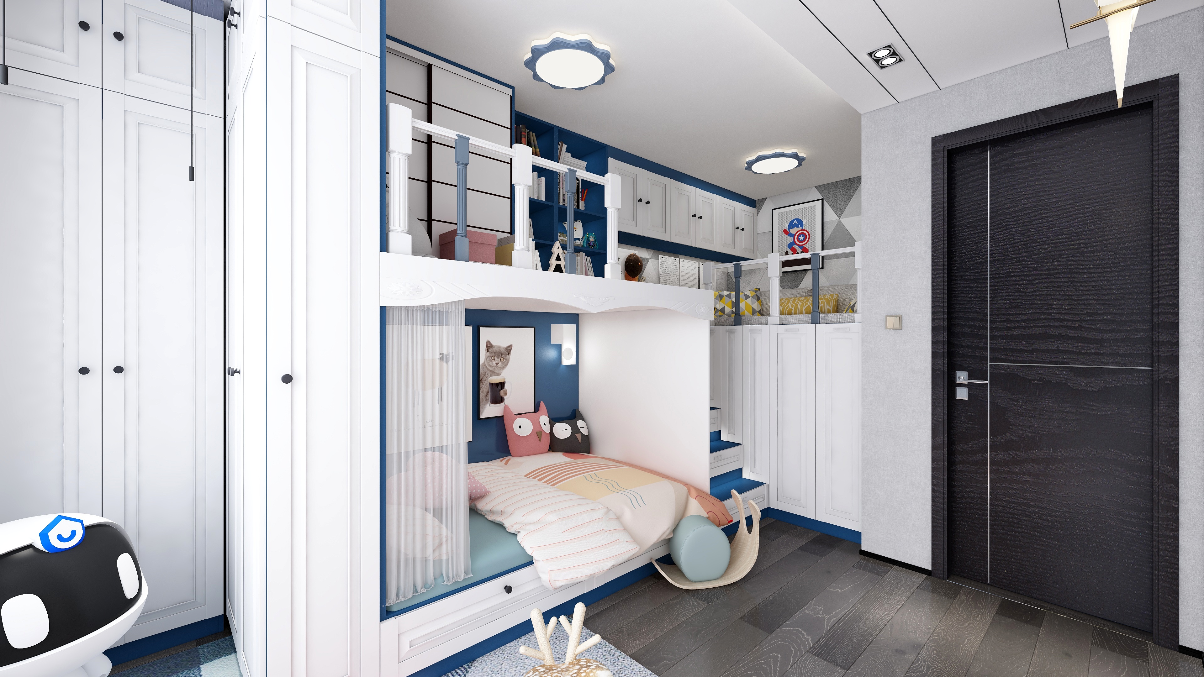 设计师丨胡月平-尚峰尚水一层次卧装修效果图第3张